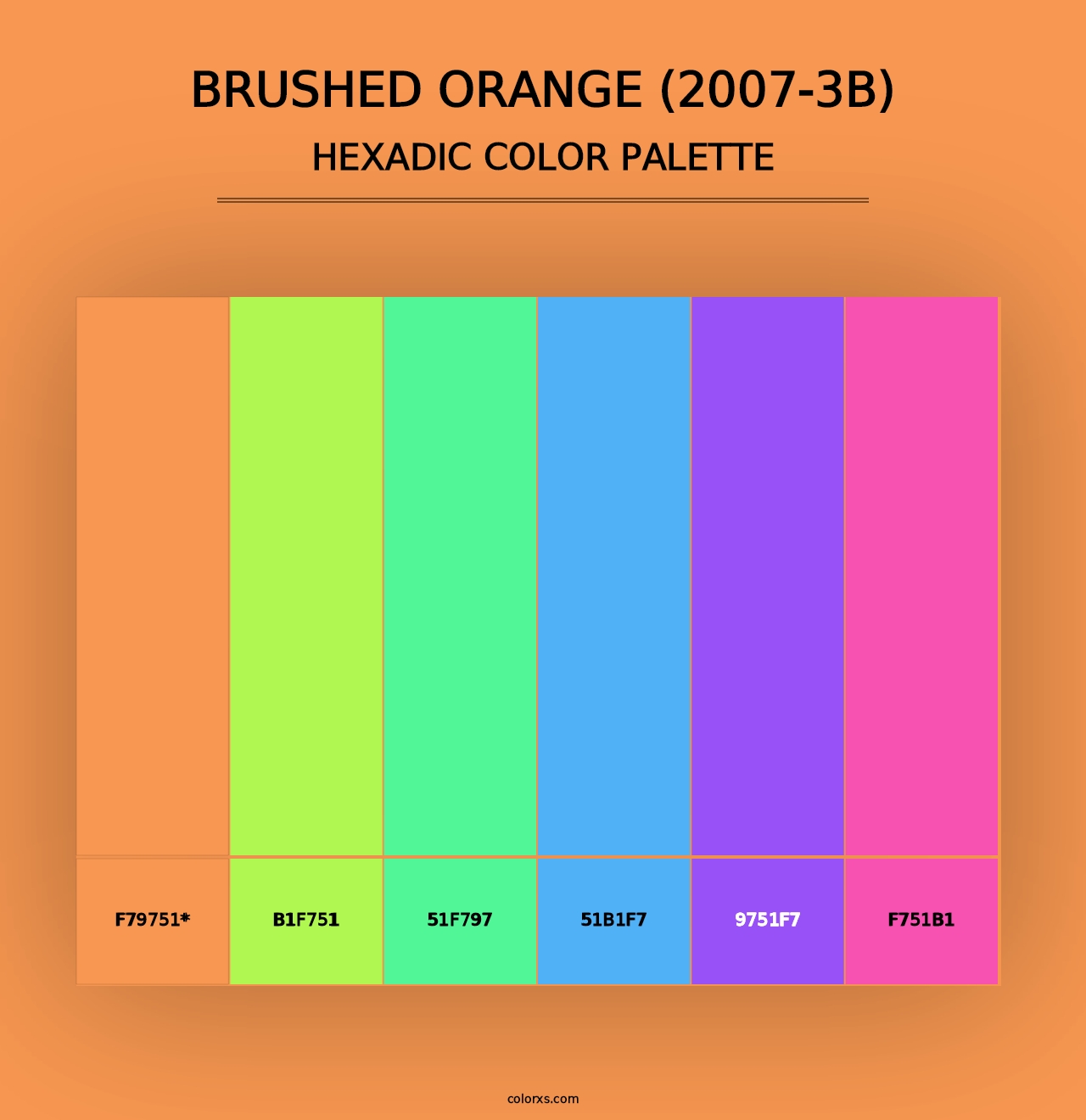 Brushed Orange (2007-3B) - Hexadic Color Palette