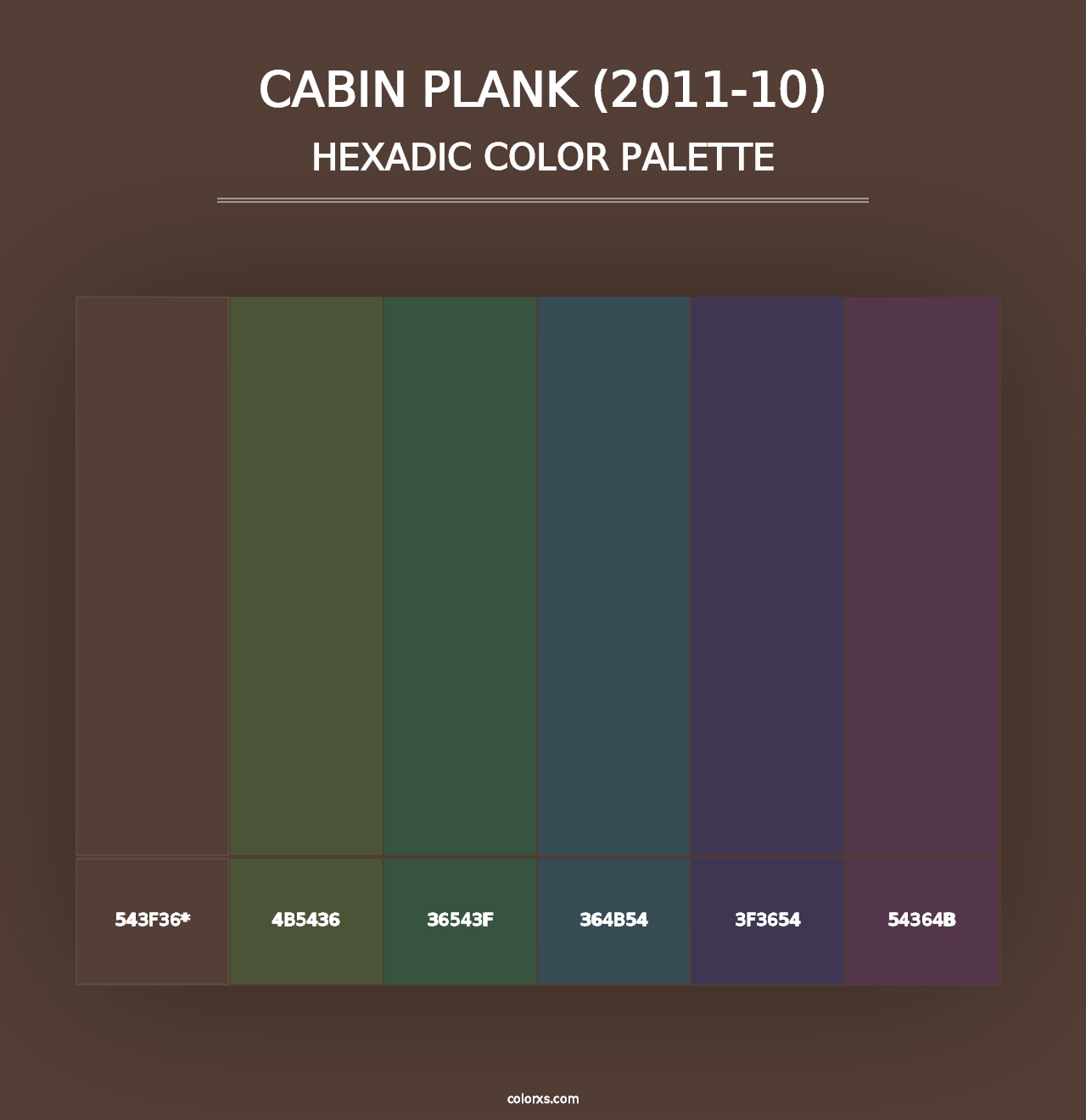 Cabin Plank (2011-10) - Hexadic Color Palette