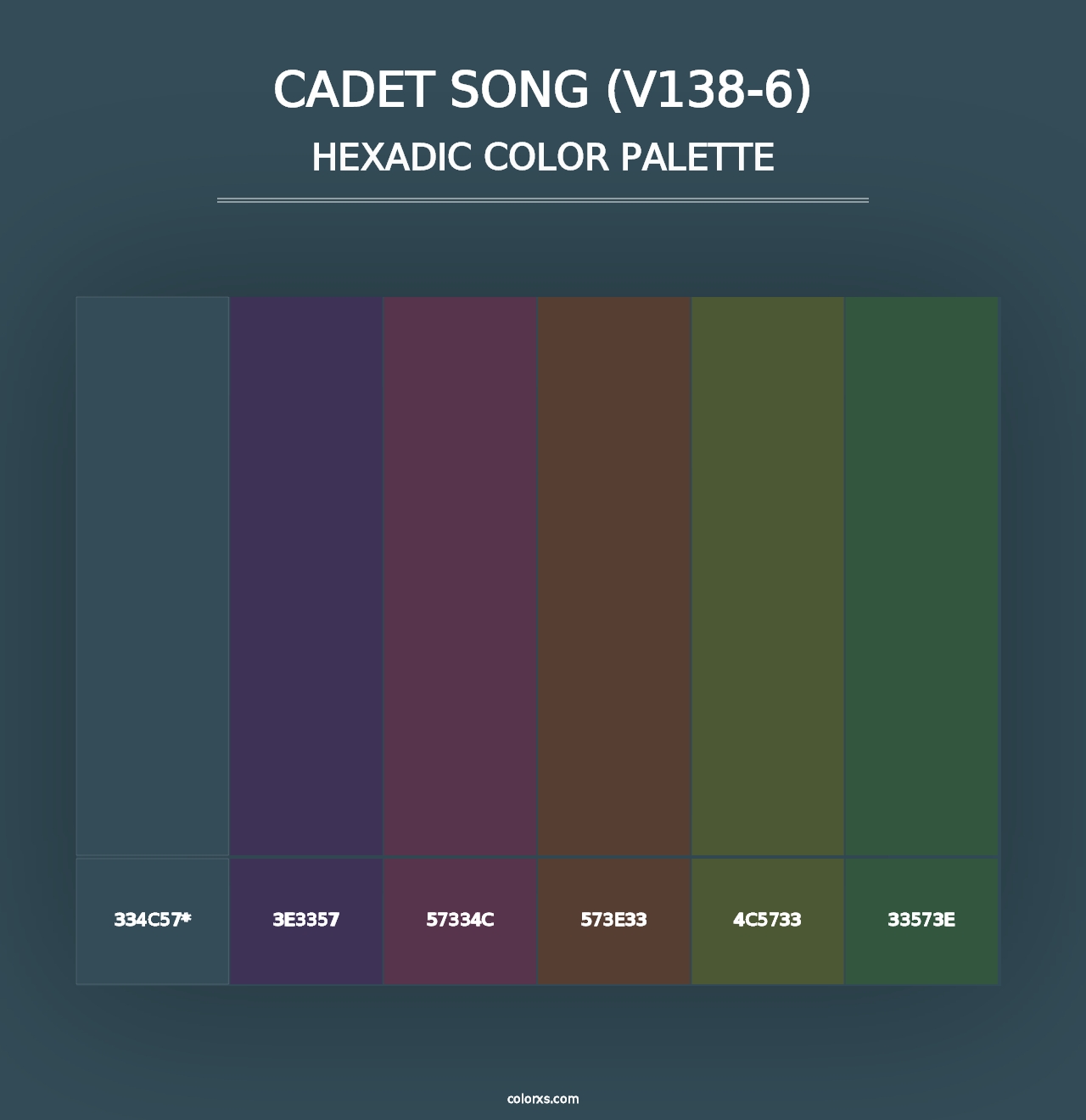 Cadet Song (V138-6) - Hexadic Color Palette