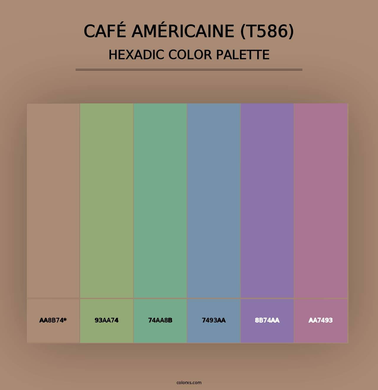 Café Américaine (T586) - Hexadic Color Palette