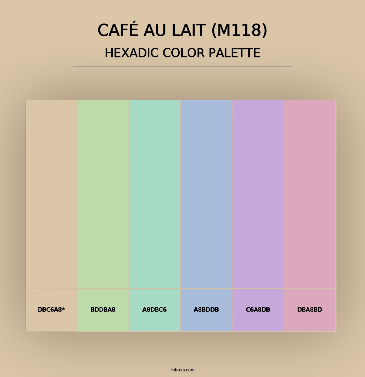 Café Au Lait (M118) - Hexadic Color Palette