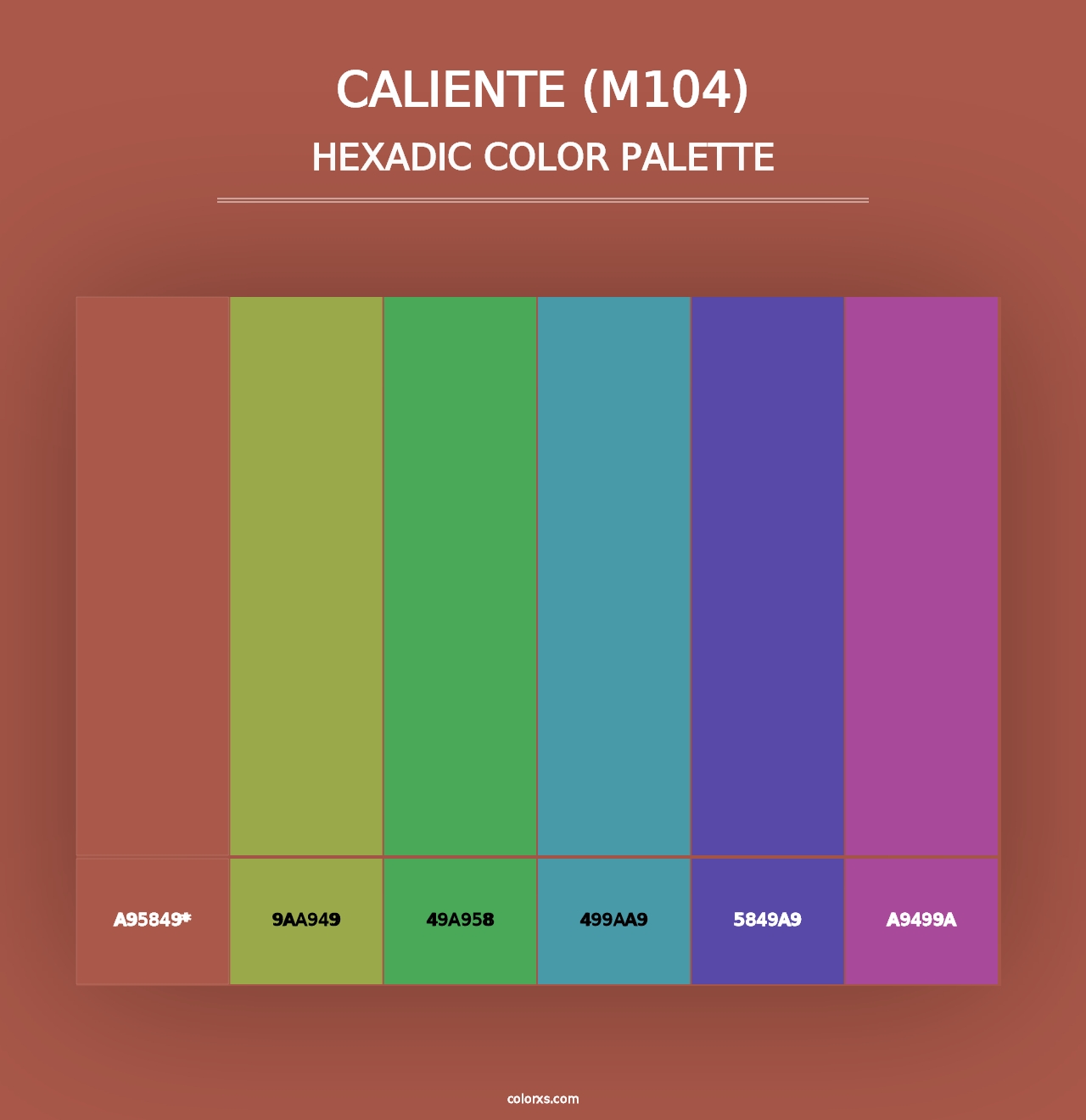 Caliente (M104) - Hexadic Color Palette