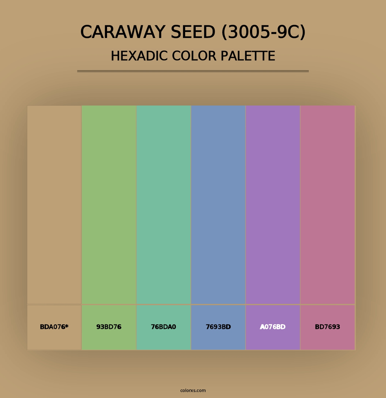 Caraway Seed (3005-9C) - Hexadic Color Palette