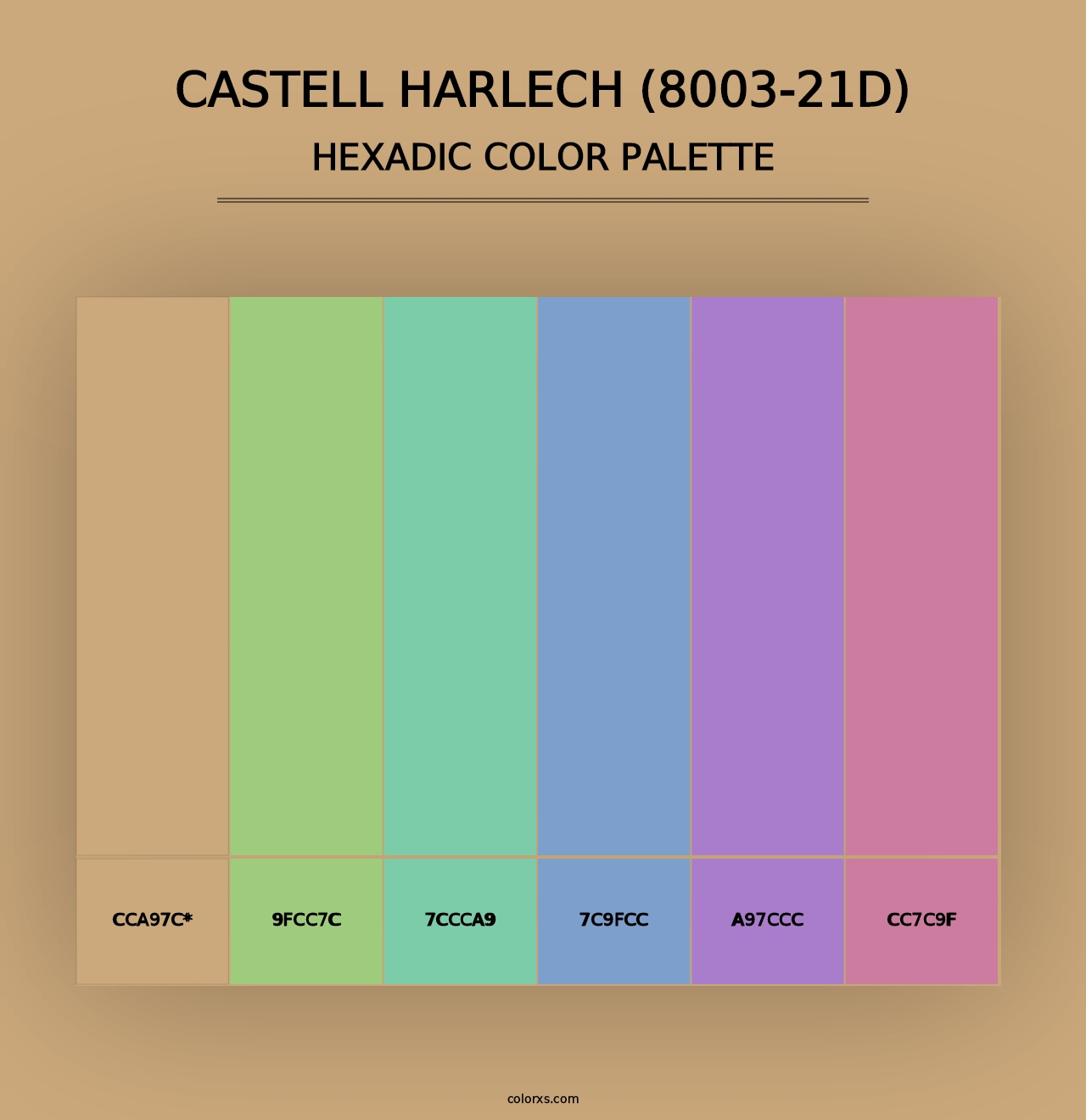 Castell Harlech (8003-21D) - Hexadic Color Palette