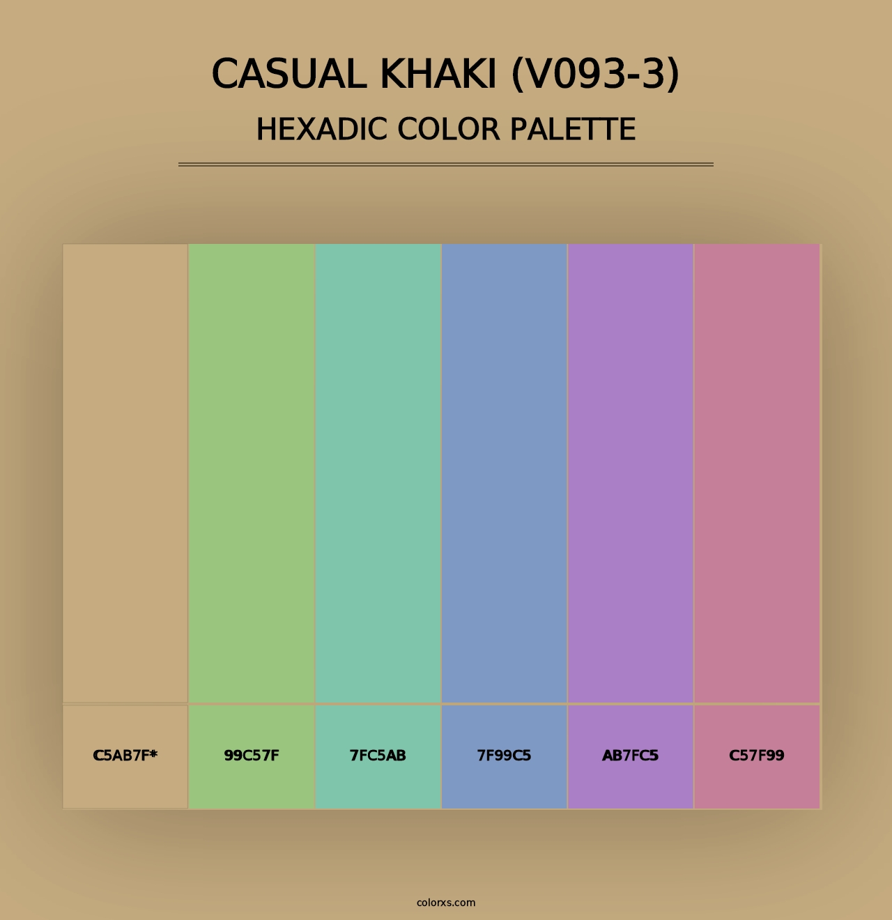 Casual Khaki (V093-3) - Hexadic Color Palette