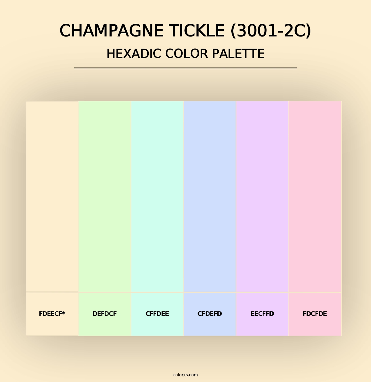 Champagne Tickle (3001-2C) - Hexadic Color Palette