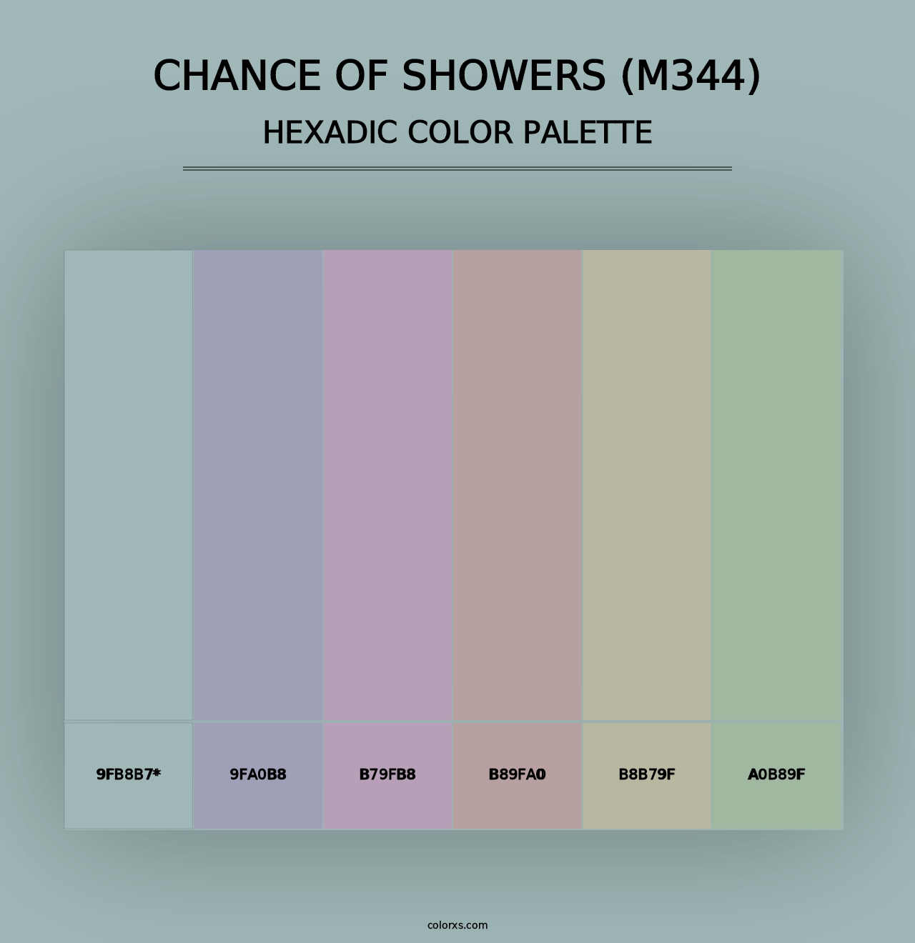 Chance of Showers (M344) - Hexadic Color Palette