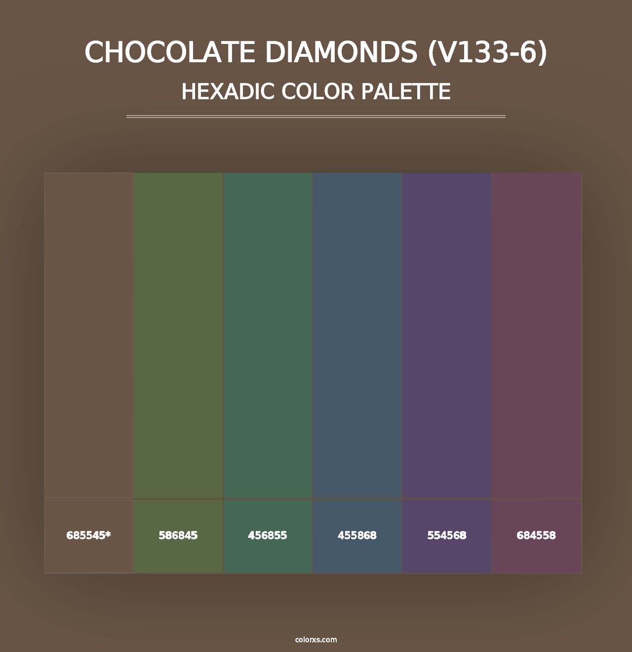 Chocolate Diamonds (V133-6) - Hexadic Color Palette