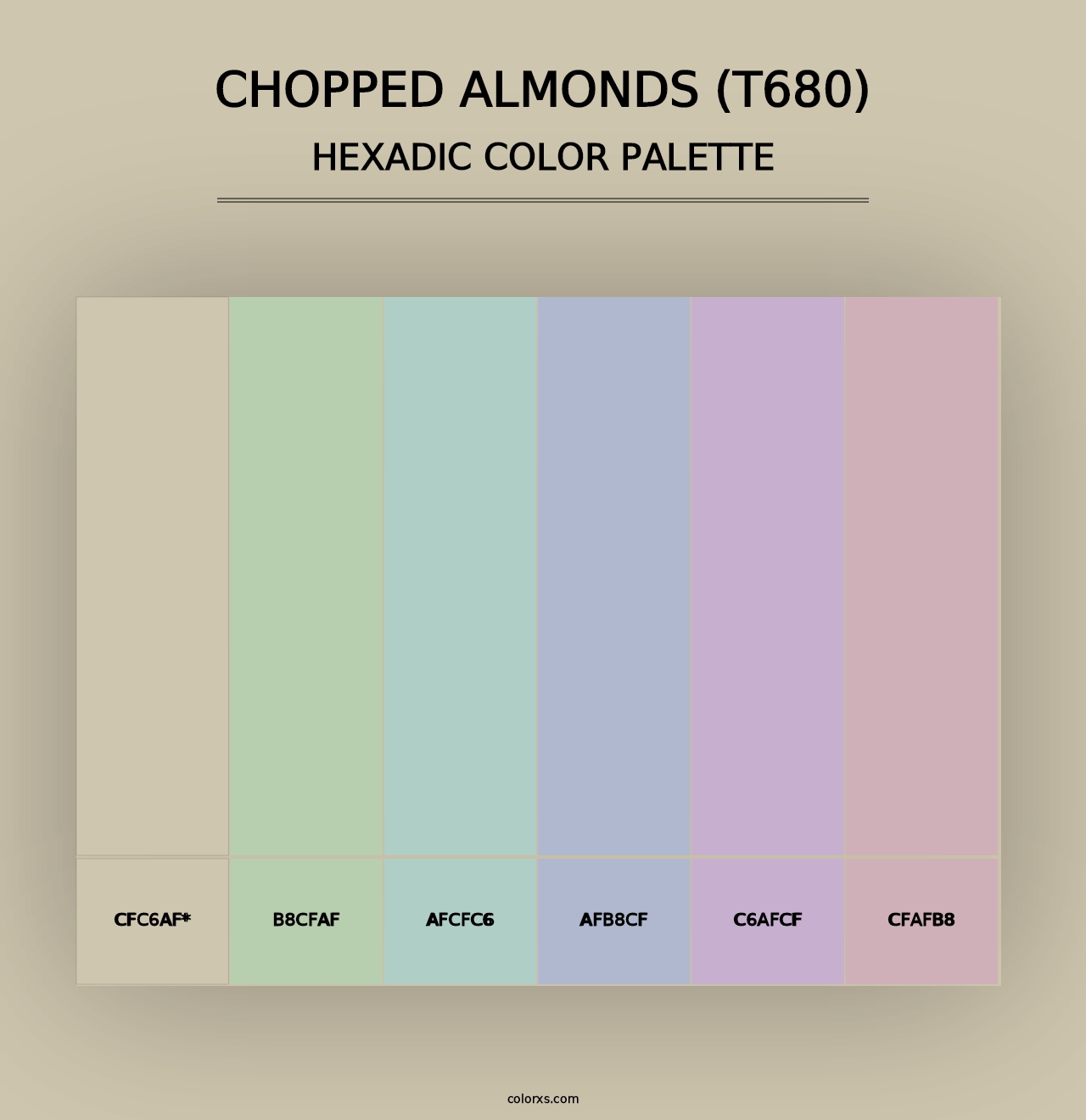 Chopped Almonds (T680) - Hexadic Color Palette