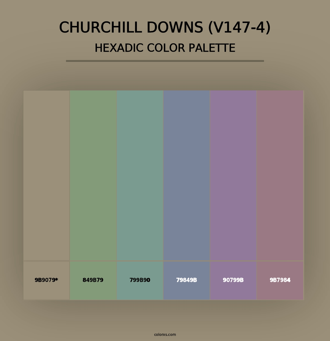 Churchill Downs (V147-4) - Hexadic Color Palette