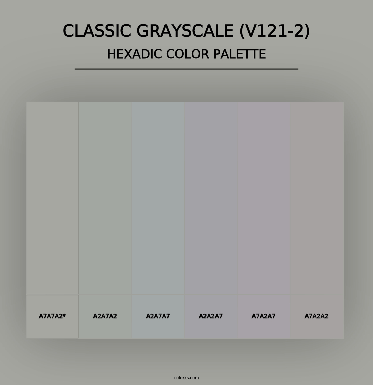 Classic Grayscale (V121-2) - Hexadic Color Palette