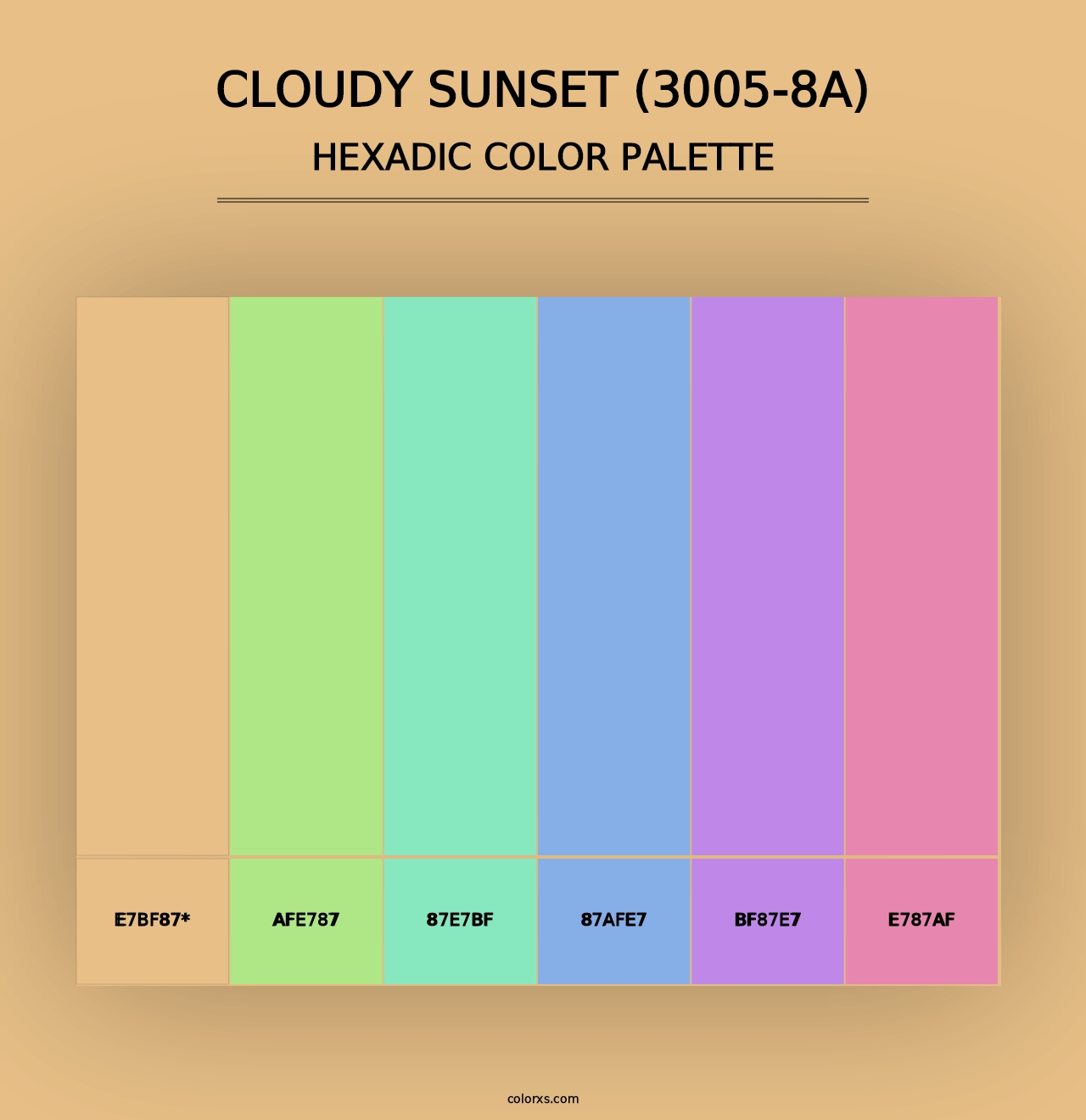 Cloudy Sunset (3005-8A) - Hexadic Color Palette