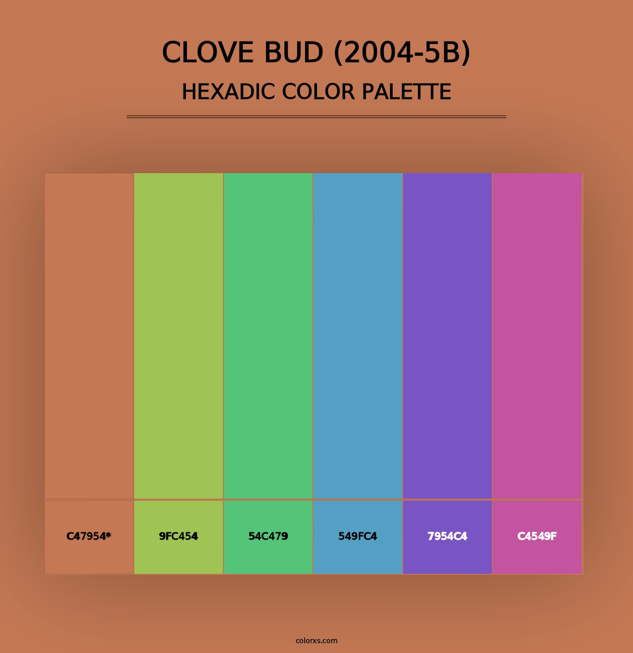 Clove Bud (2004-5B) - Hexadic Color Palette