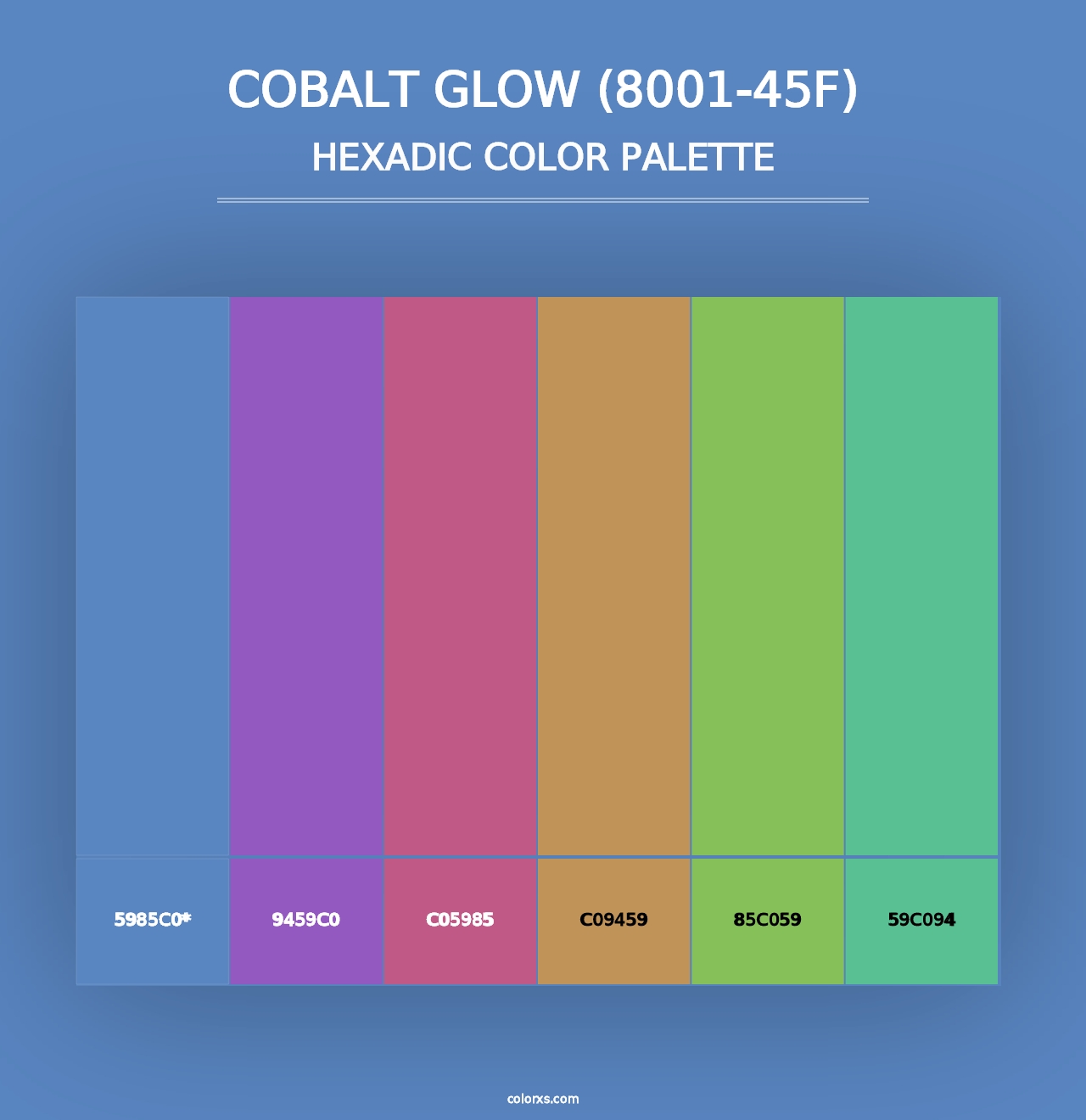 Cobalt Glow (8001-45F) - Hexadic Color Palette