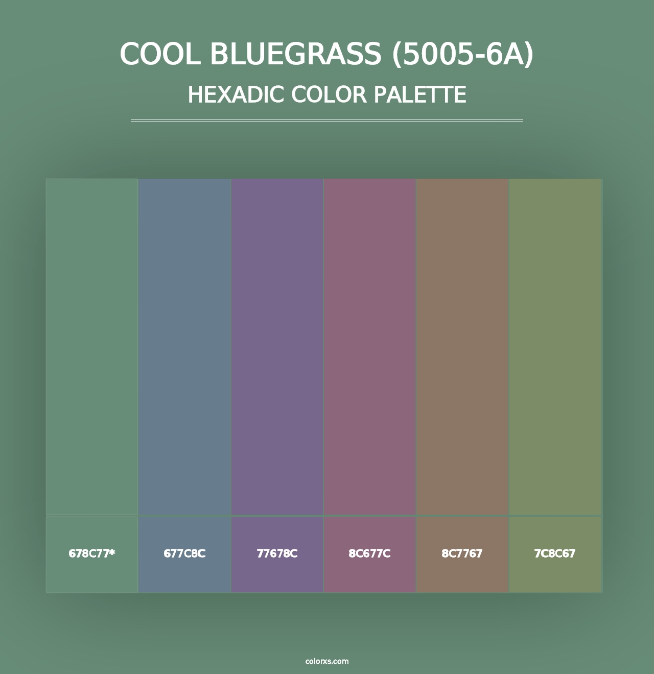 Cool Bluegrass (5005-6A) - Hexadic Color Palette