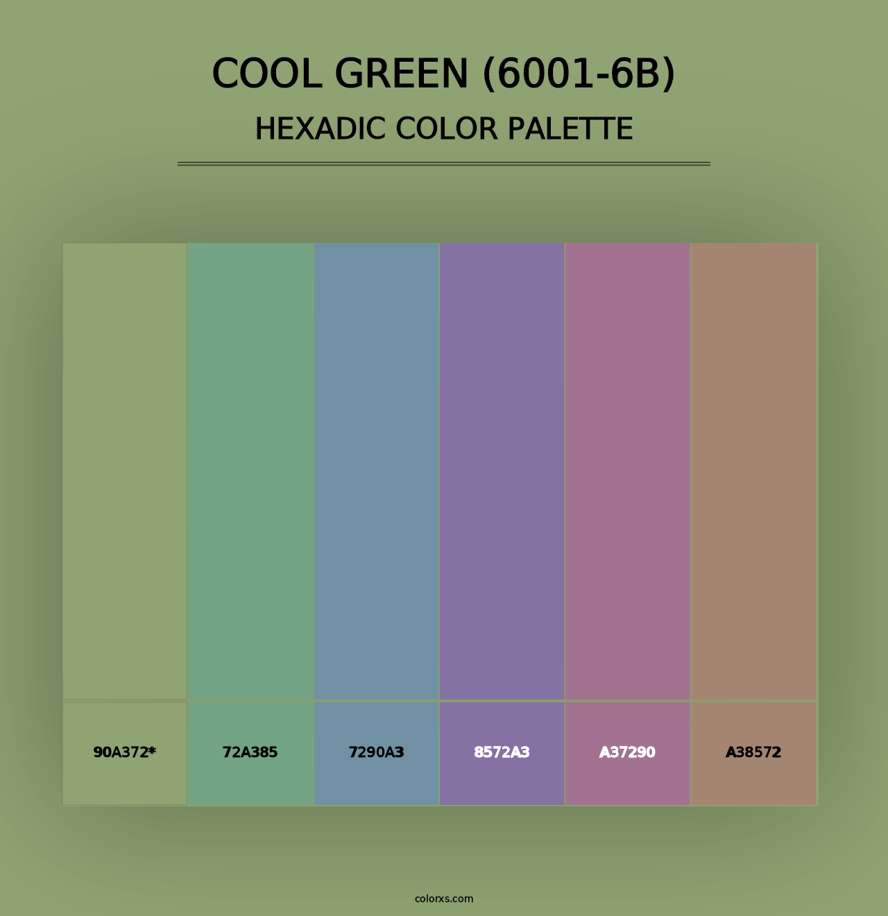 Cool Green (6001-6B) - Hexadic Color Palette