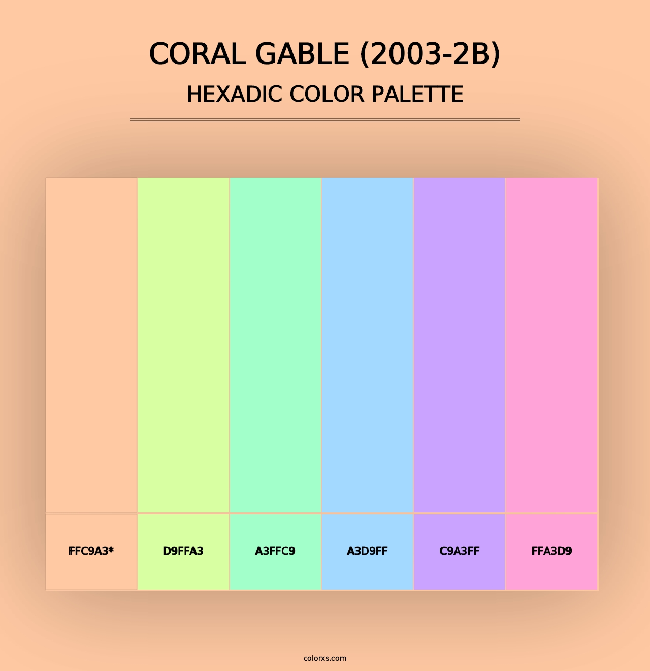 Coral Gable (2003-2B) - Hexadic Color Palette