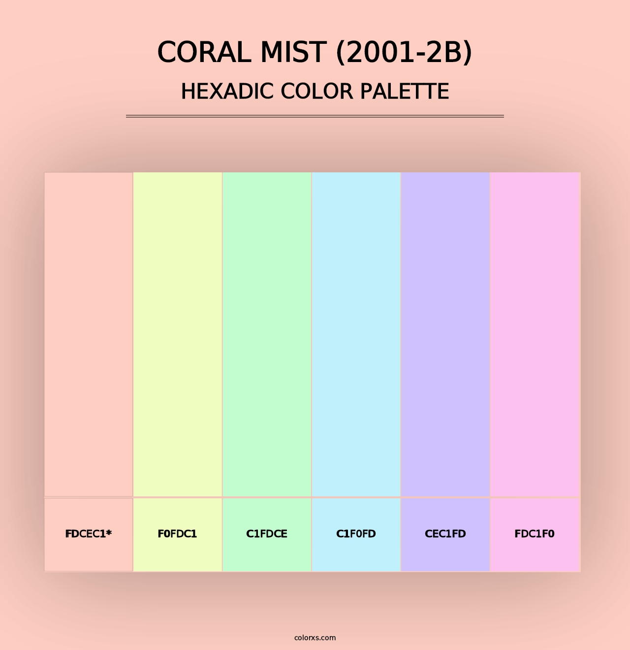 Coral Mist (2001-2B) - Hexadic Color Palette