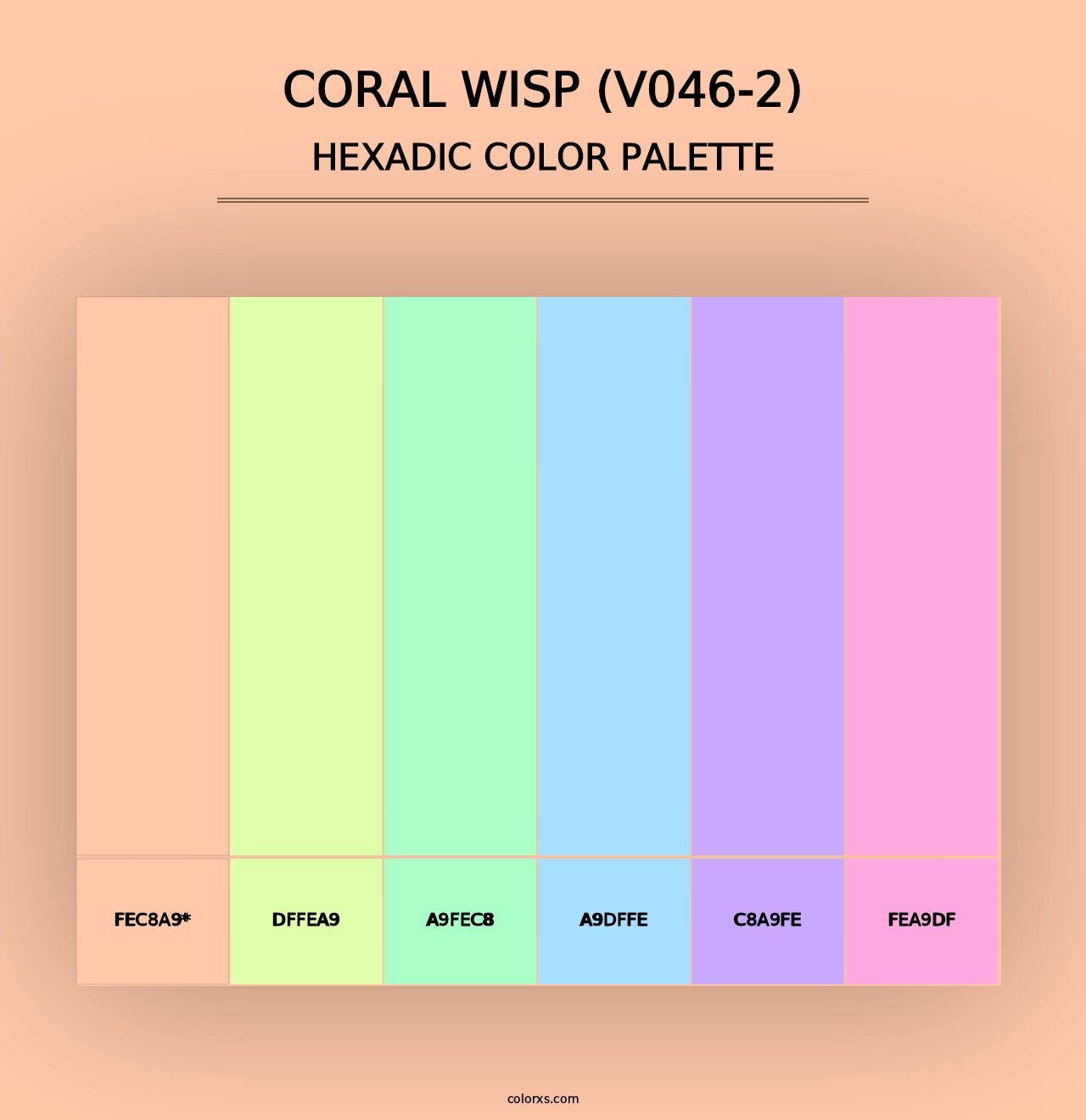 Coral Wisp (V046-2) - Hexadic Color Palette