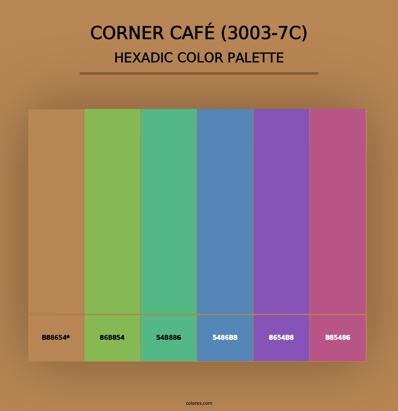 Corner Café (3003-7C) - Hexadic Color Palette