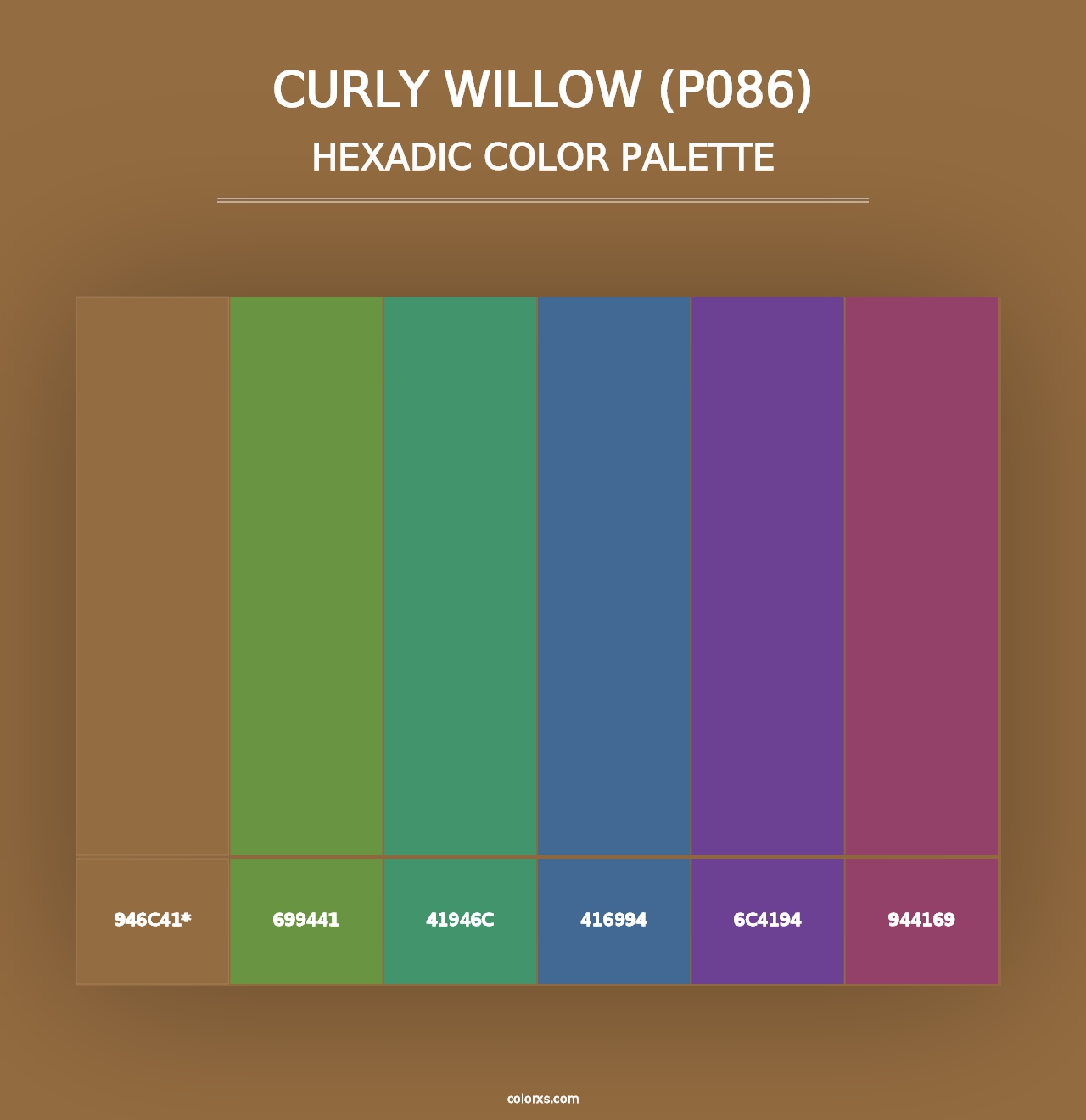 Curly Willow (P086) - Hexadic Color Palette