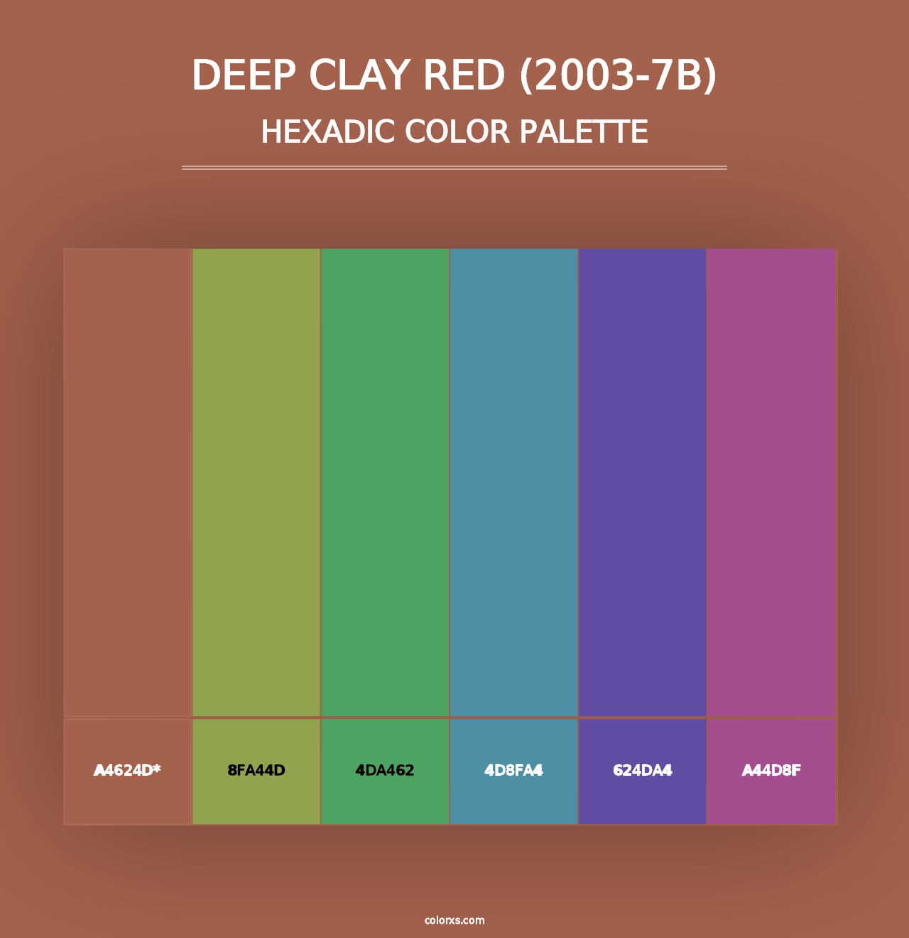 Deep Clay Red (2003-7B) - Hexadic Color Palette