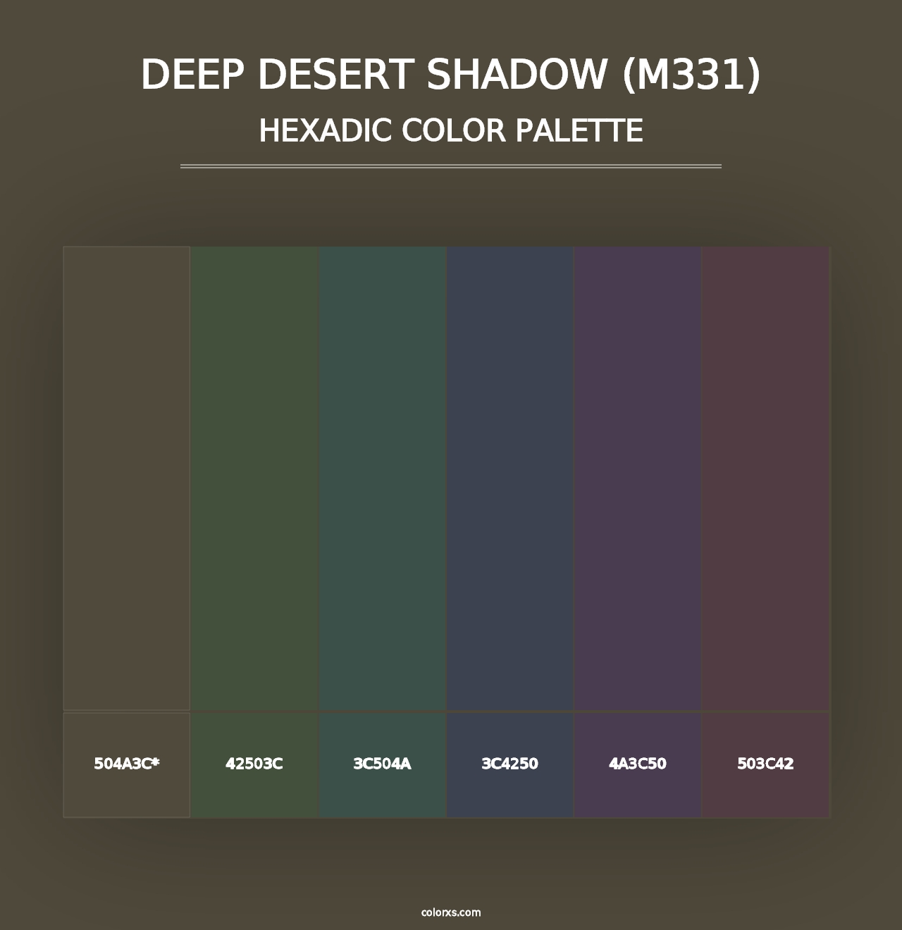 Deep Desert Shadow (M331) - Hexadic Color Palette