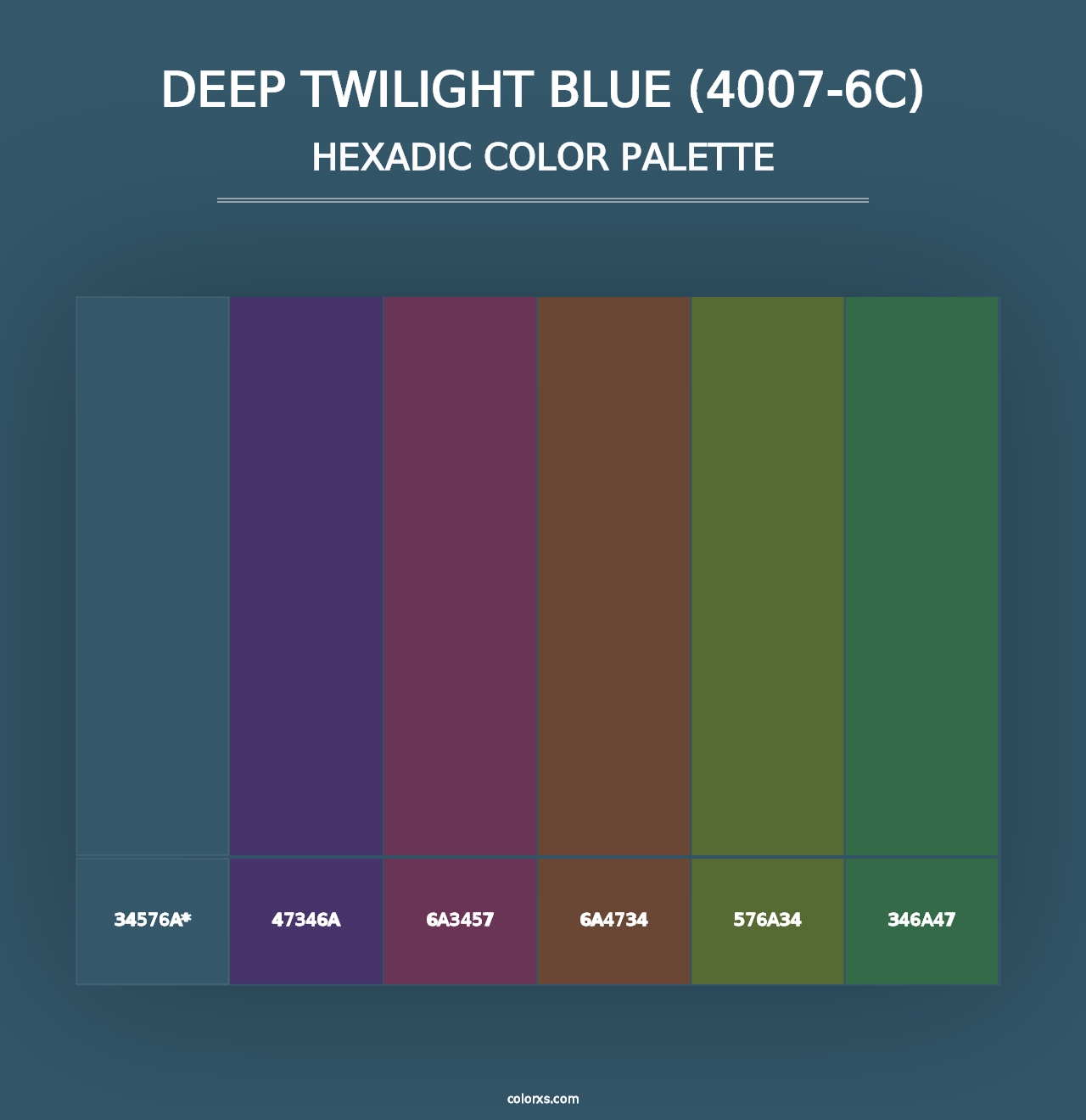 Deep Twilight Blue (4007-6C) - Hexadic Color Palette