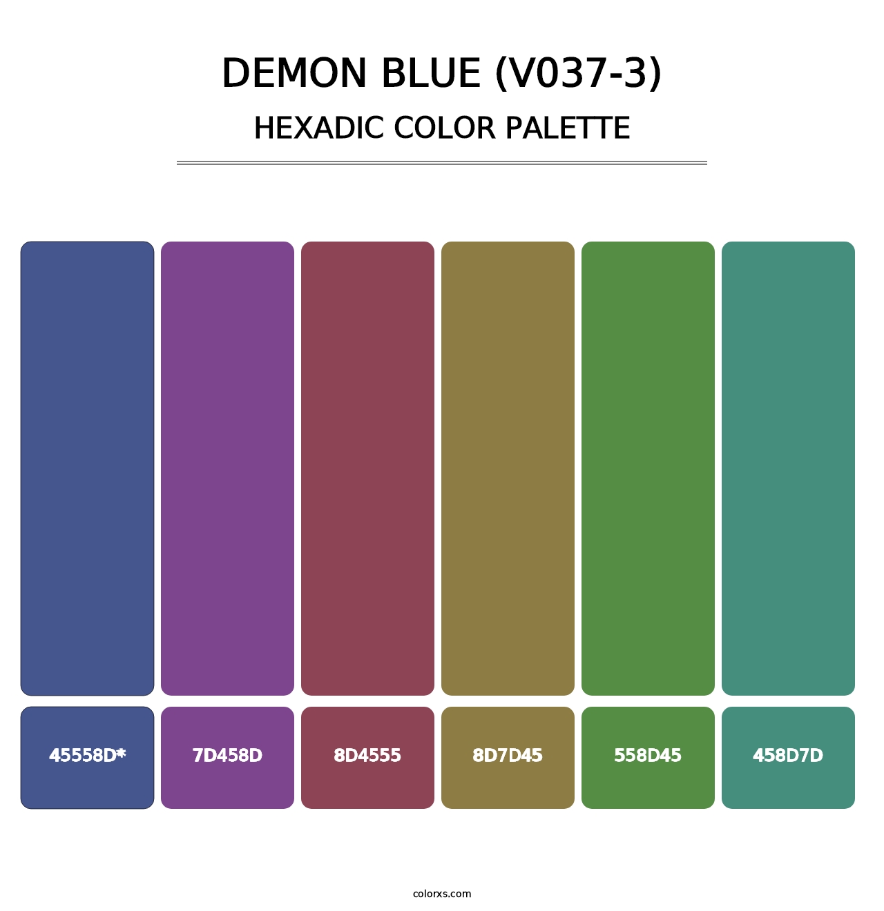 Demon Blue (V037-3) - Hexadic Color Palette