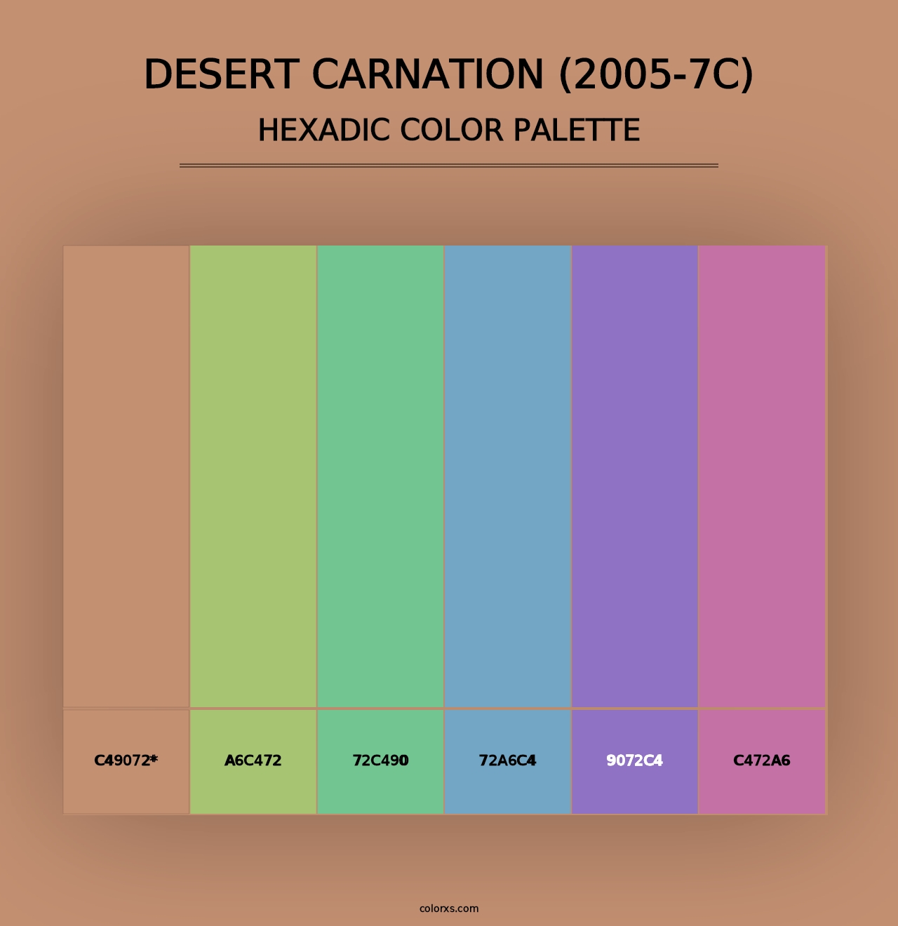 Desert Carnation (2005-7C) - Hexadic Color Palette