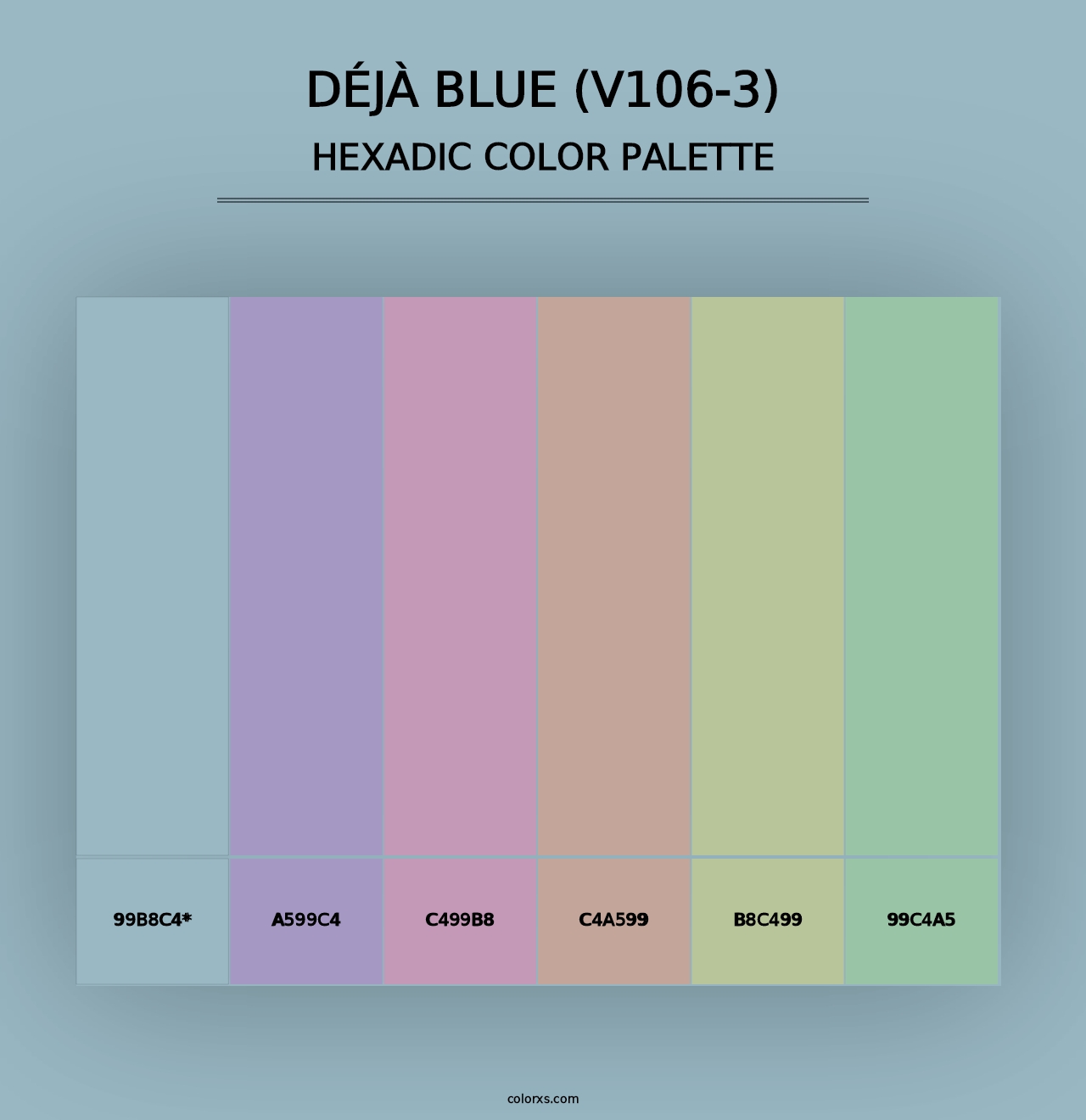 Déjà Blue (V106-3) - Hexadic Color Palette