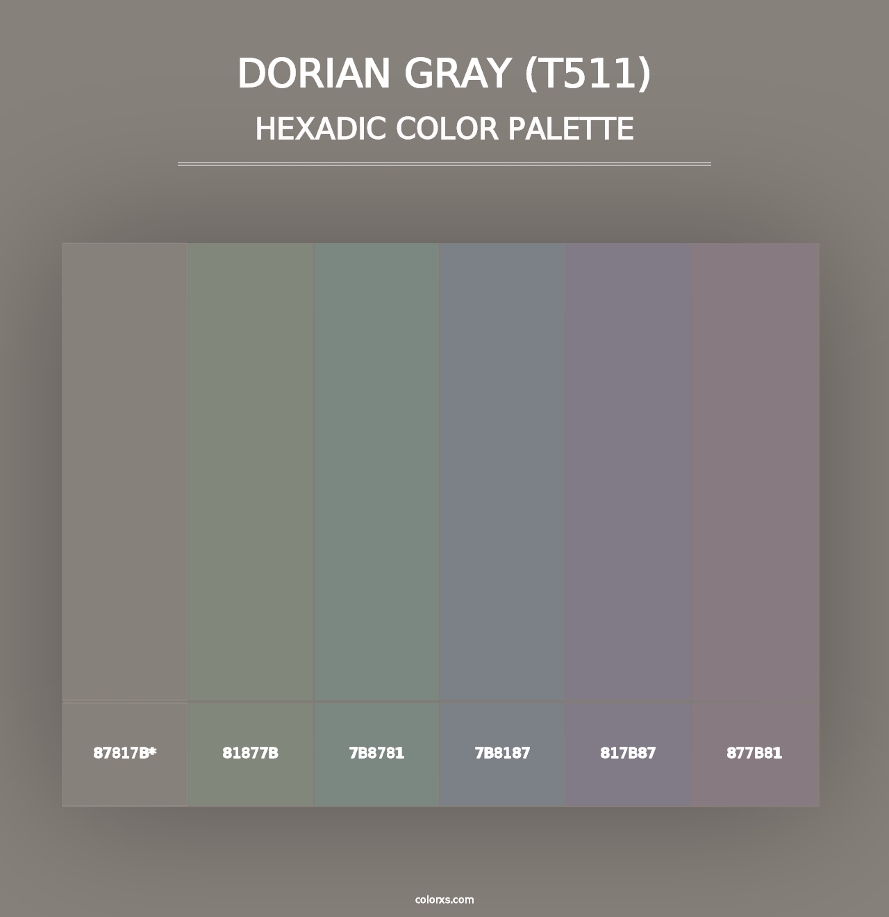 Dorian Gray (T511) - Hexadic Color Palette