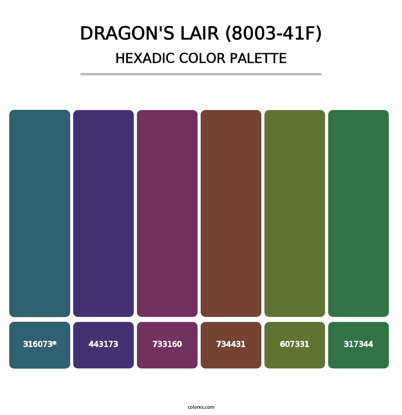 Dragon's Lair (8003-41F) - Hexadic Color Palette