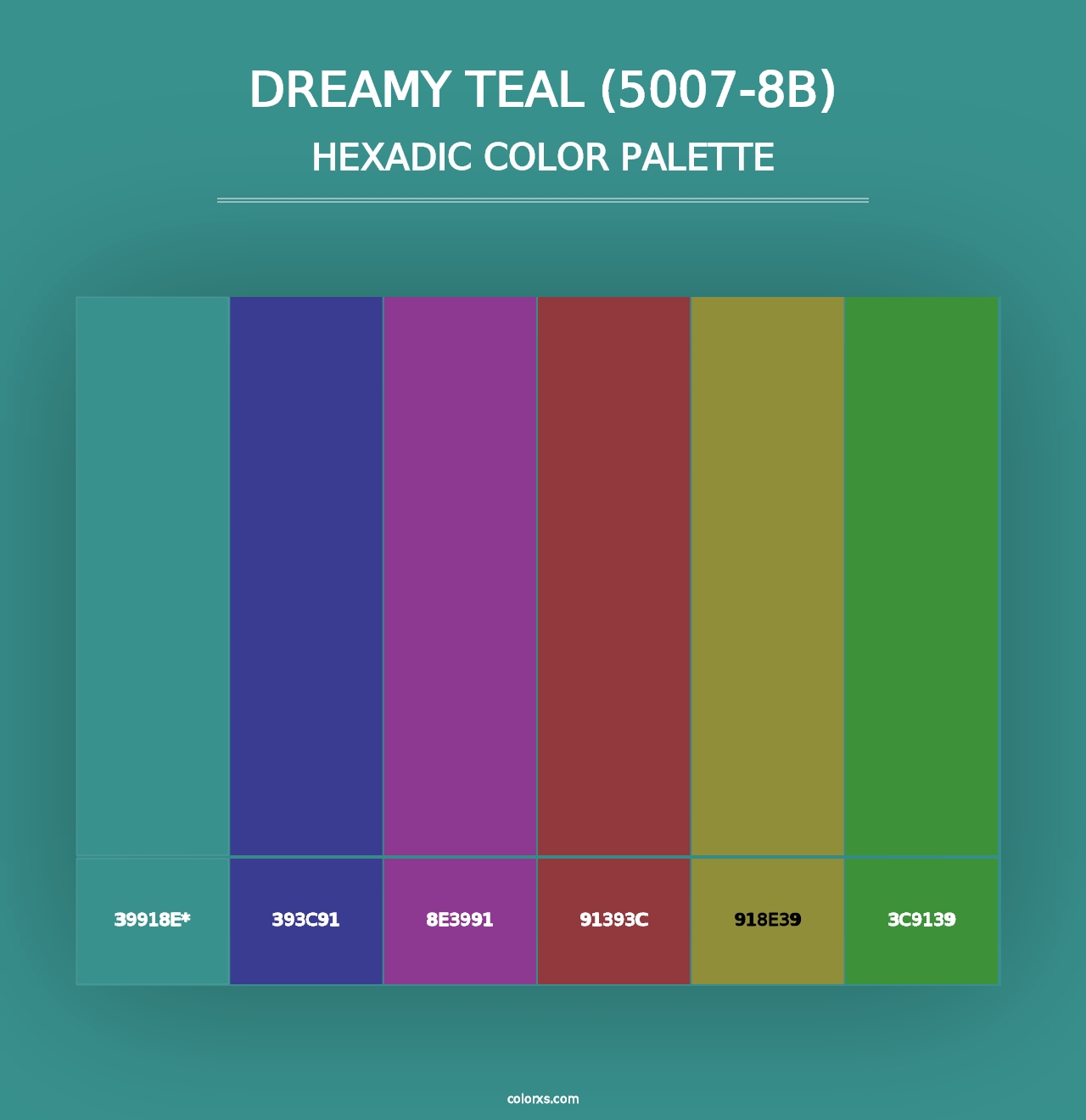 Dreamy Teal (5007-8B) - Hexadic Color Palette