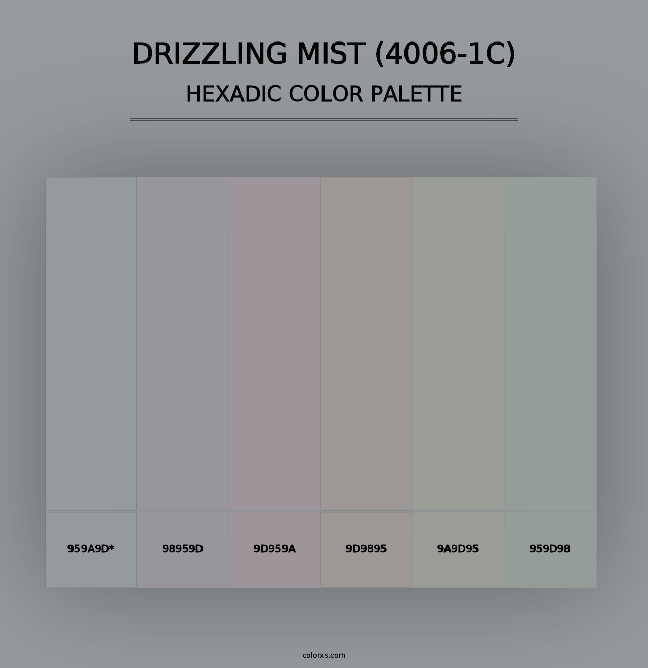 Drizzling Mist (4006-1C) - Hexadic Color Palette