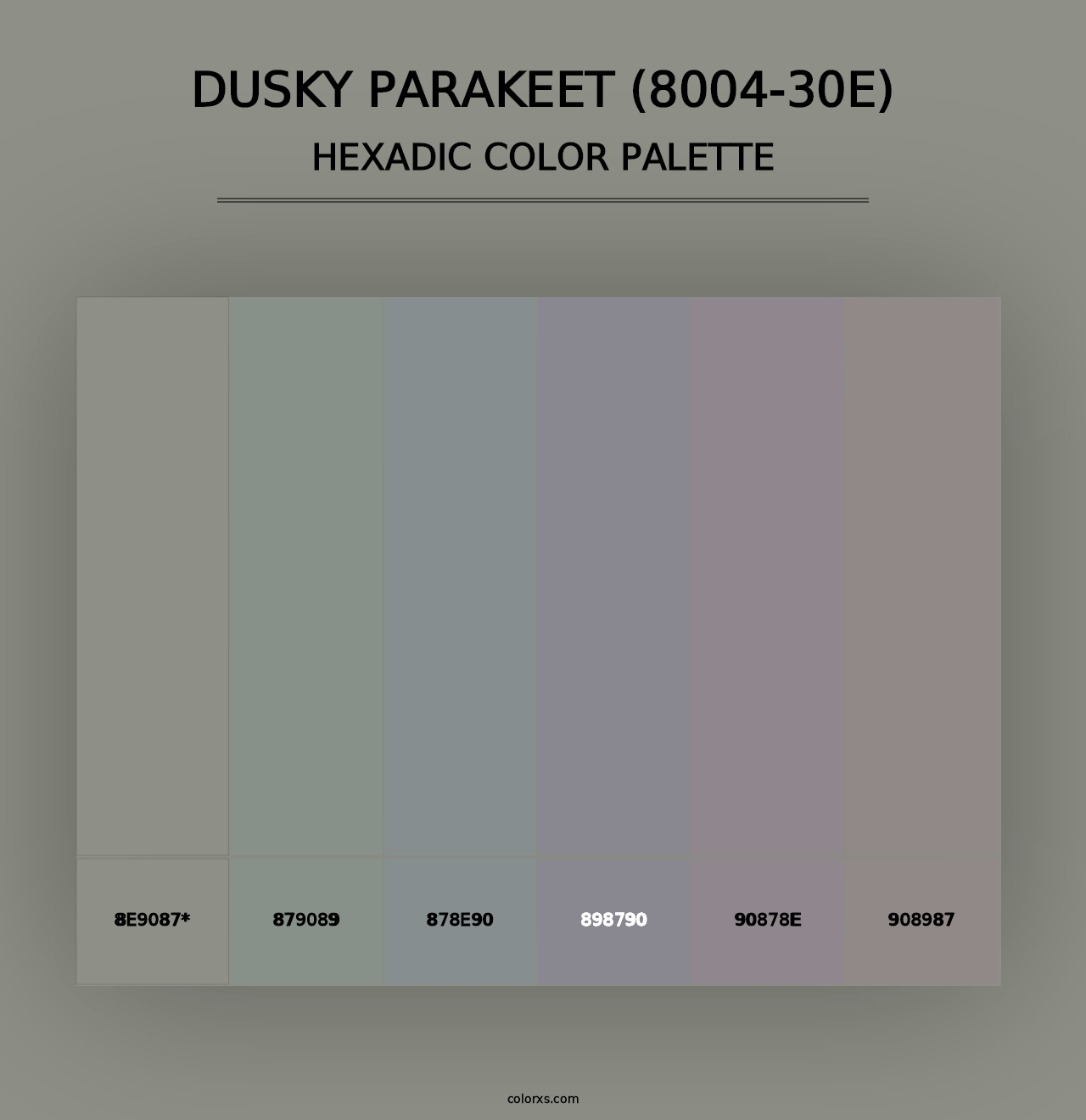 Dusky Parakeet (8004-30E) - Hexadic Color Palette