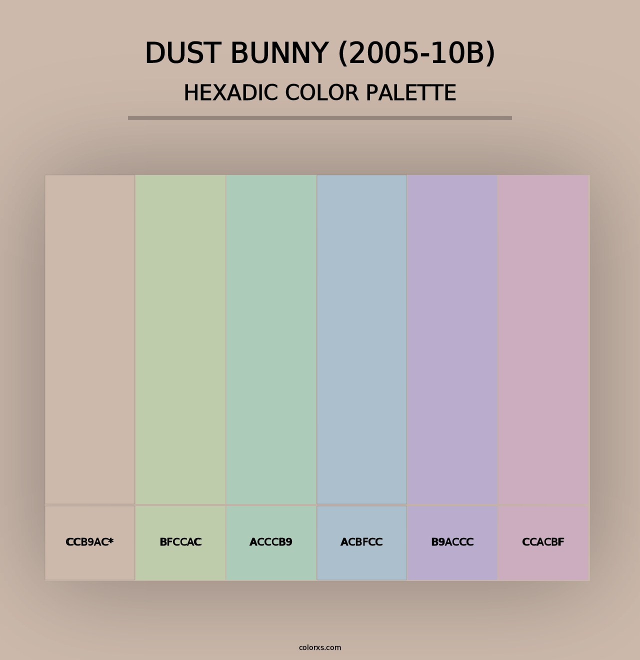 Dust Bunny (2005-10B) - Hexadic Color Palette