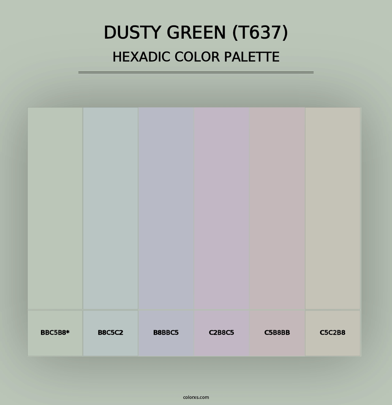 Dusty Green (T637) - Hexadic Color Palette