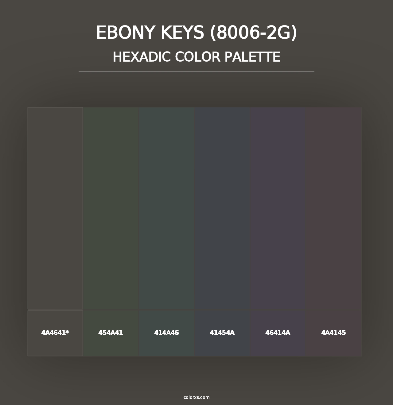 Ebony Keys (8006-2G) - Hexadic Color Palette