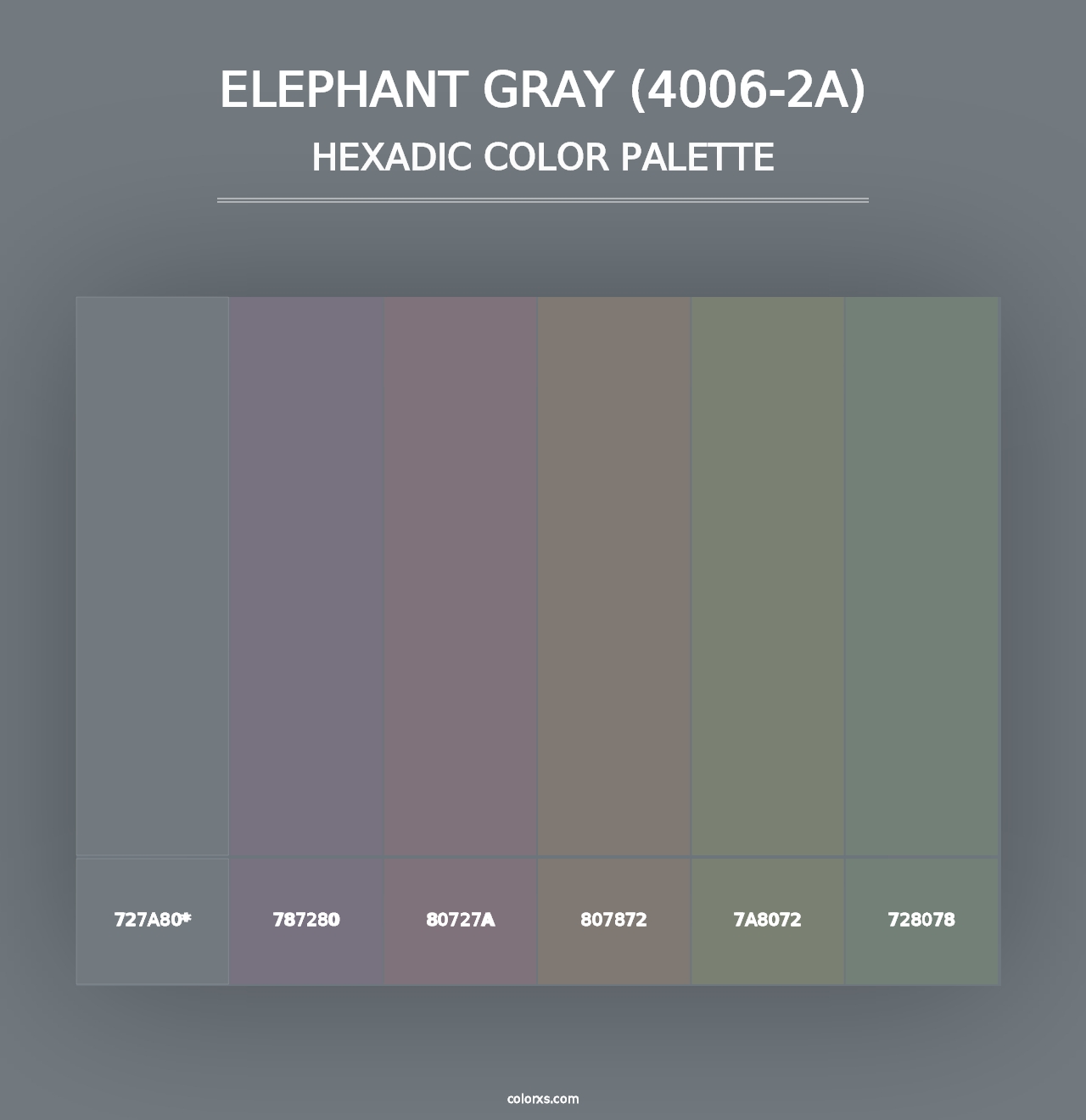 Elephant Gray (4006-2A) - Hexadic Color Palette