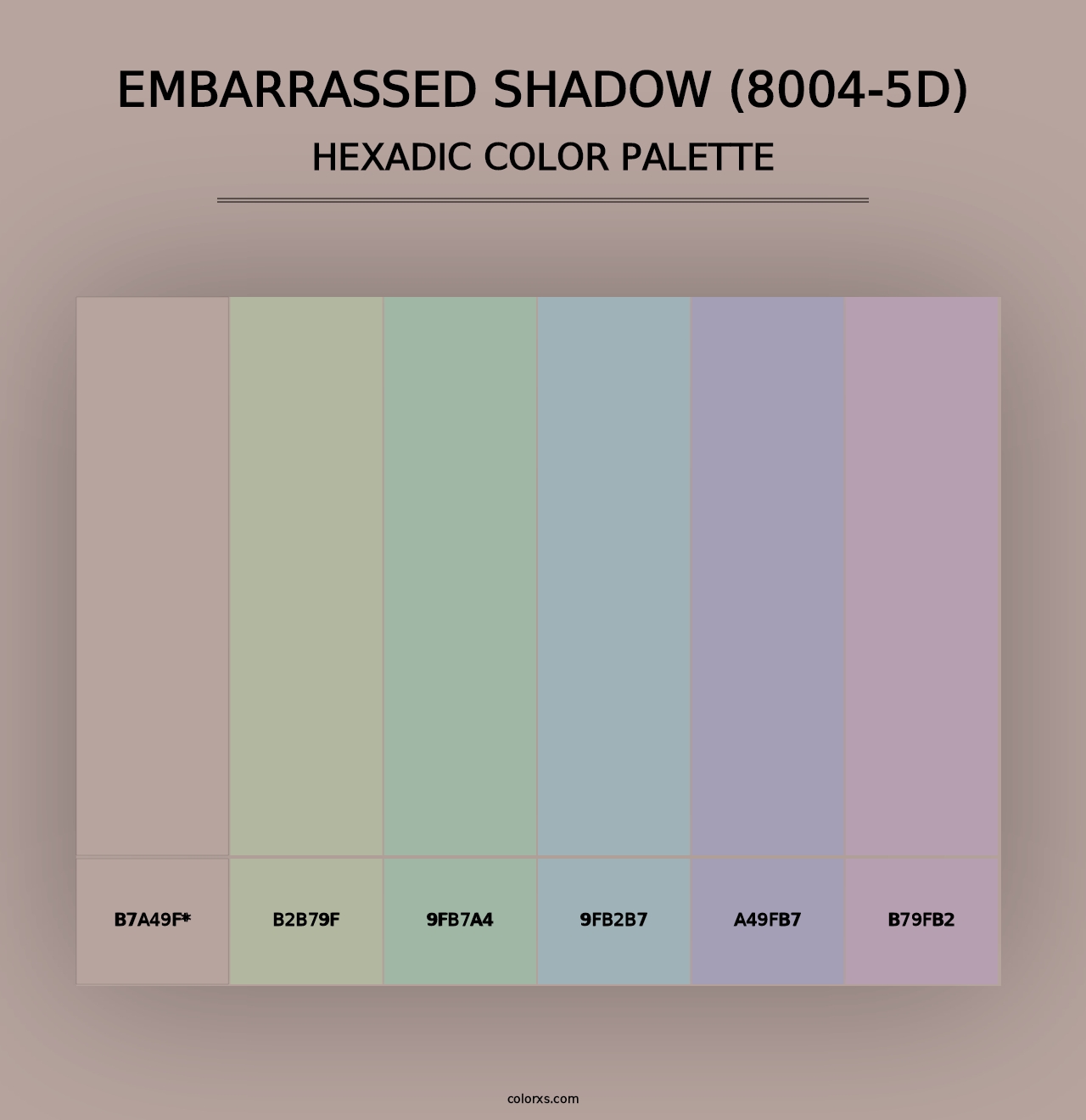 Embarrassed Shadow (8004-5D) - Hexadic Color Palette