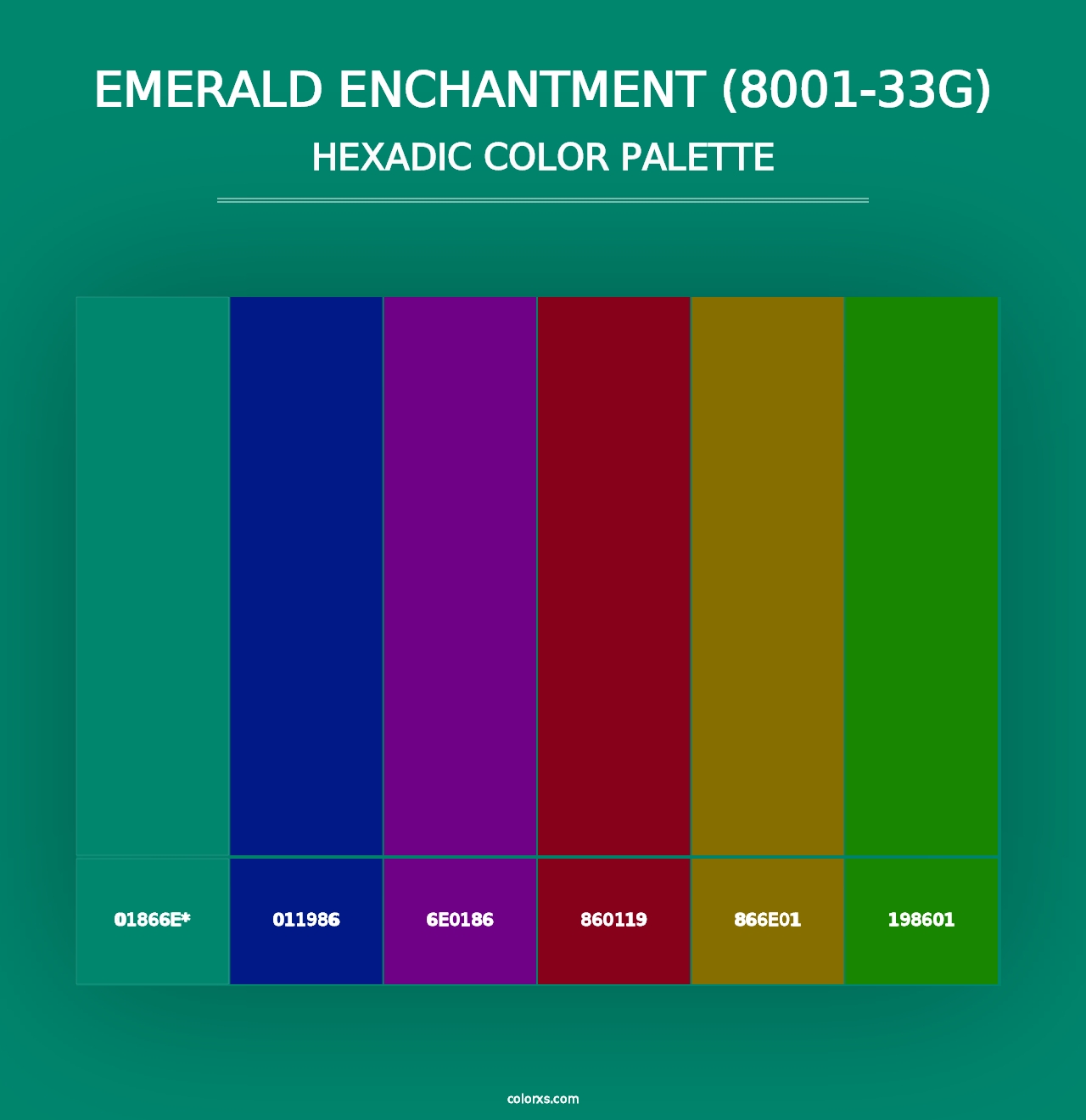 Emerald Enchantment (8001-33G) - Hexadic Color Palette