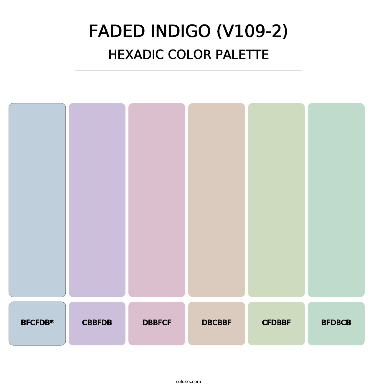 Faded Indigo (V109-2) - Hexadic Color Palette