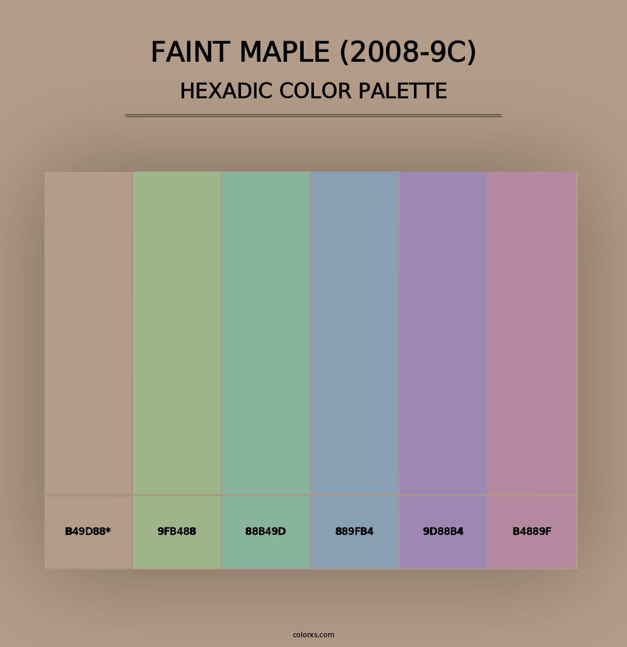 Faint Maple (2008-9C) - Hexadic Color Palette