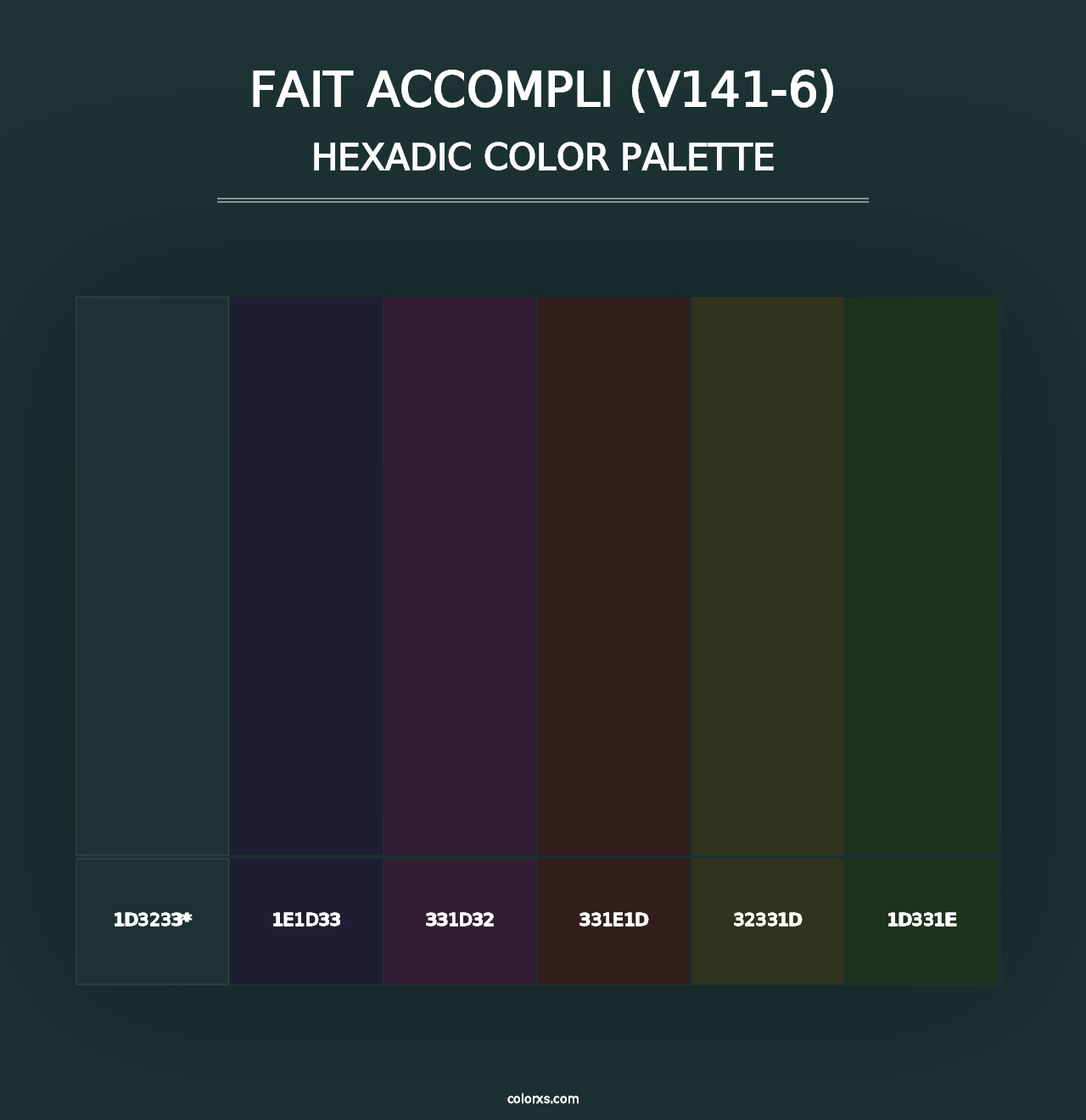 Fait Accompli (V141-6) - Hexadic Color Palette