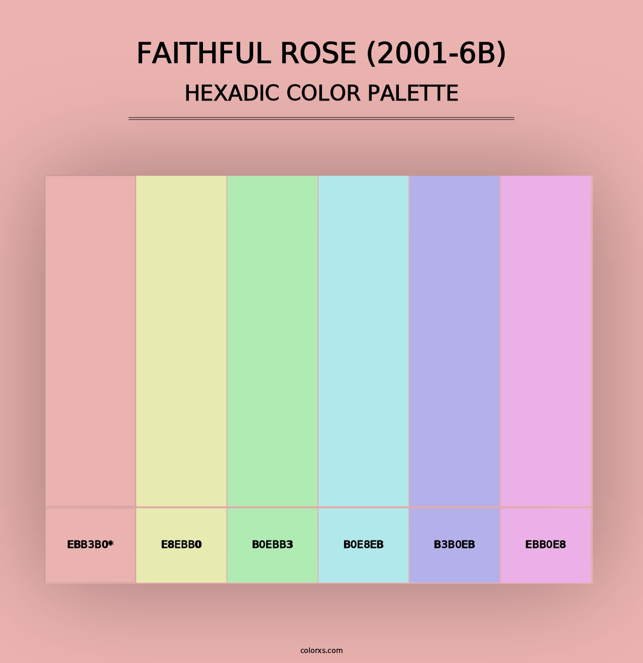 Faithful Rose (2001-6B) - Hexadic Color Palette