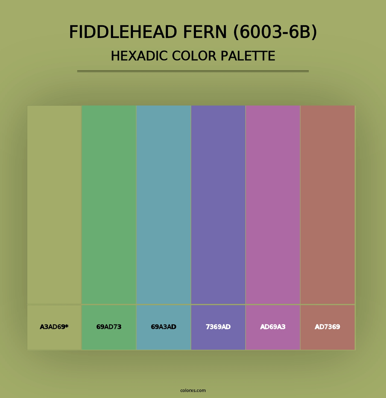 Fiddlehead Fern (6003-6B) - Hexadic Color Palette