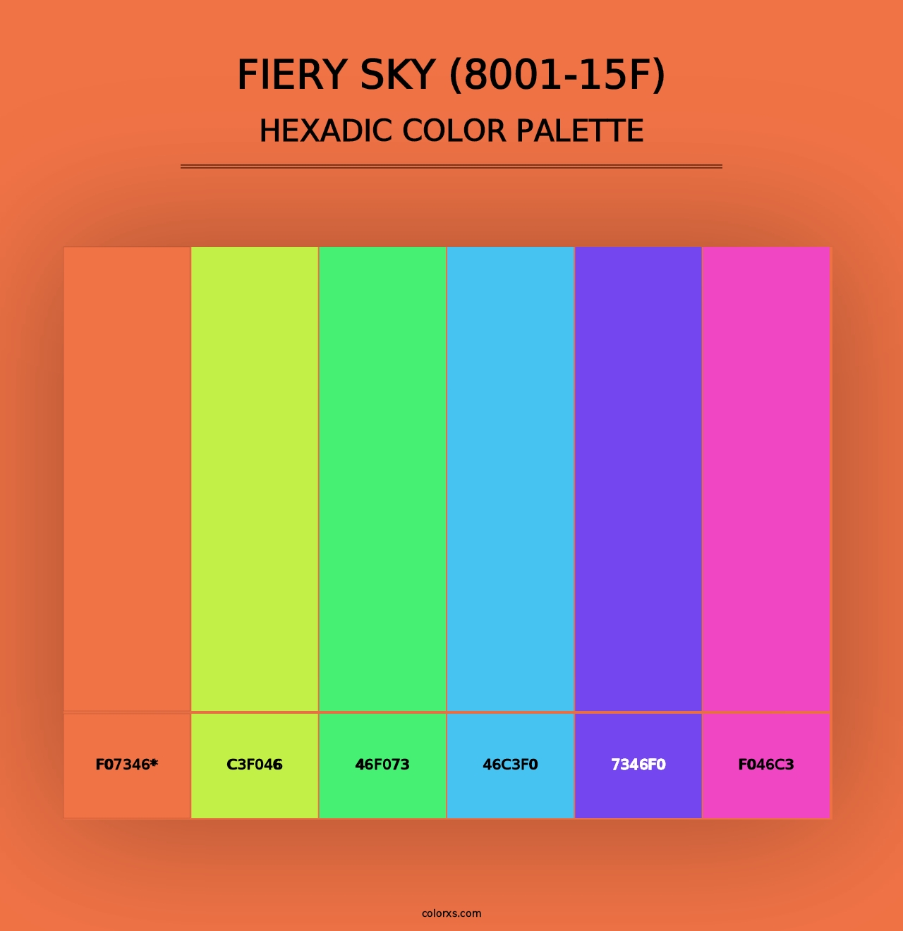 Fiery Sky (8001-15F) - Hexadic Color Palette