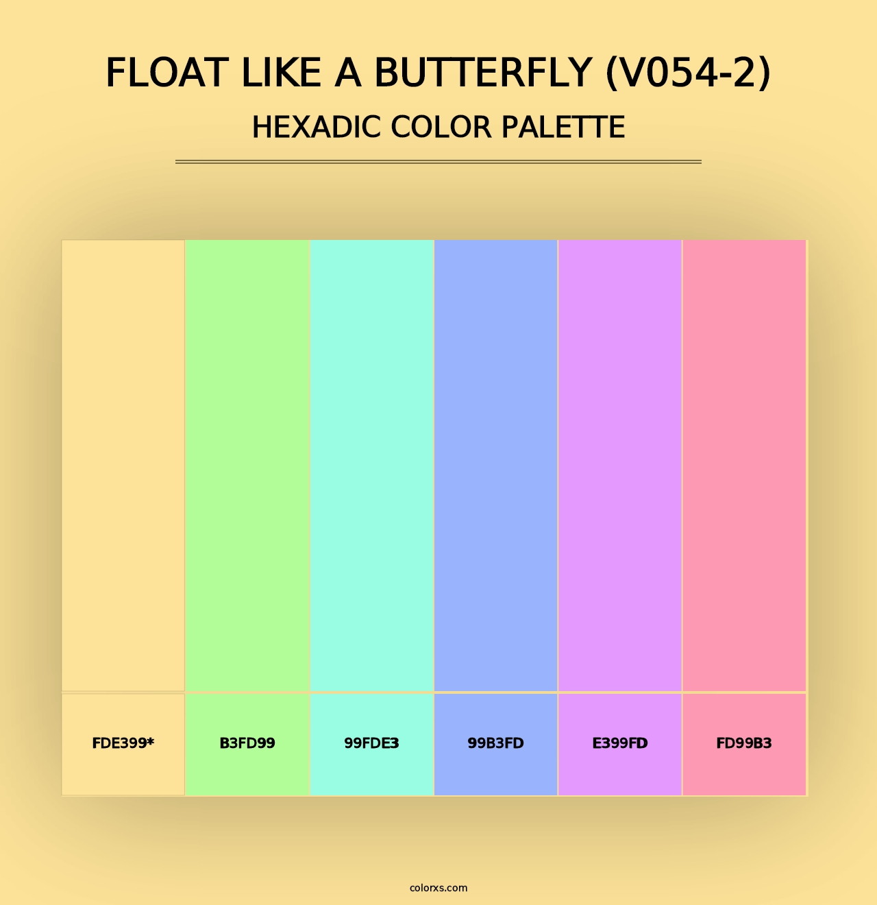 Float Like a Butterfly (V054-2) - Hexadic Color Palette