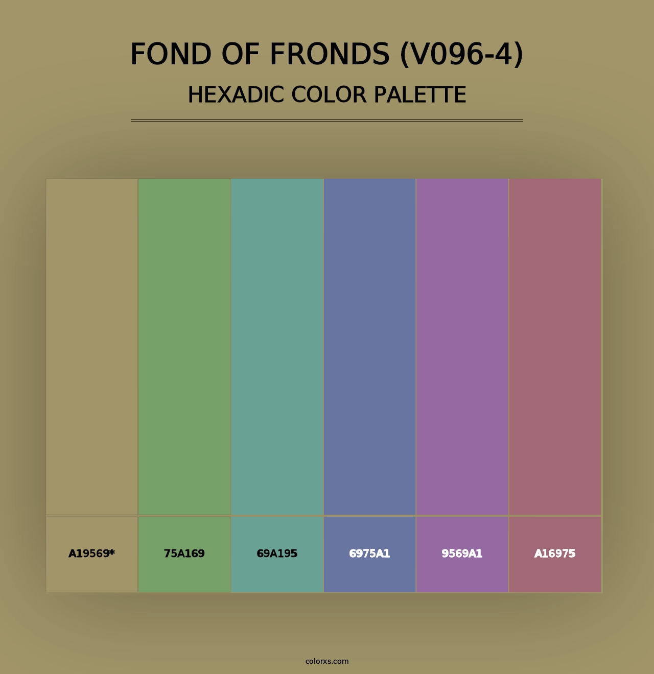 Fond of Fronds (V096-4) - Hexadic Color Palette